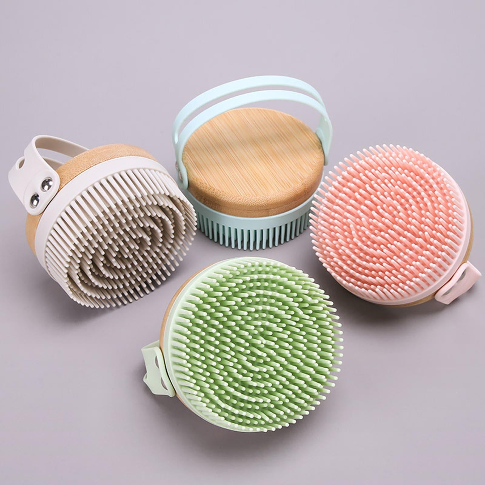 Hair Scalp Massager Shampoo Brush Soft Silicone Bristle Brush for Baby Green