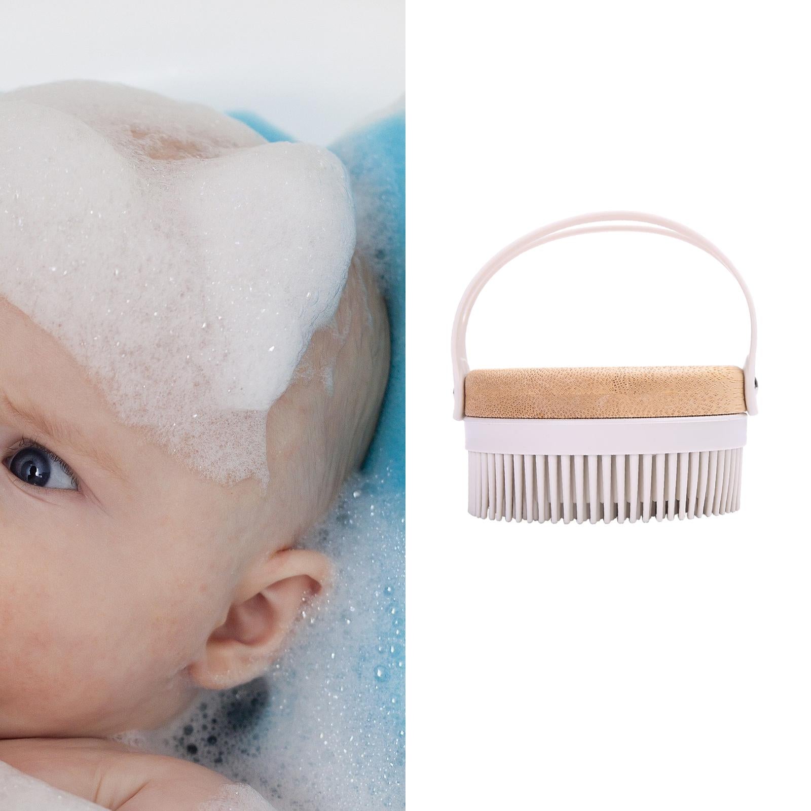 Hair Scalp Massager Shampoo Brush Soft Silicone Bristle Brush for Baby Gray