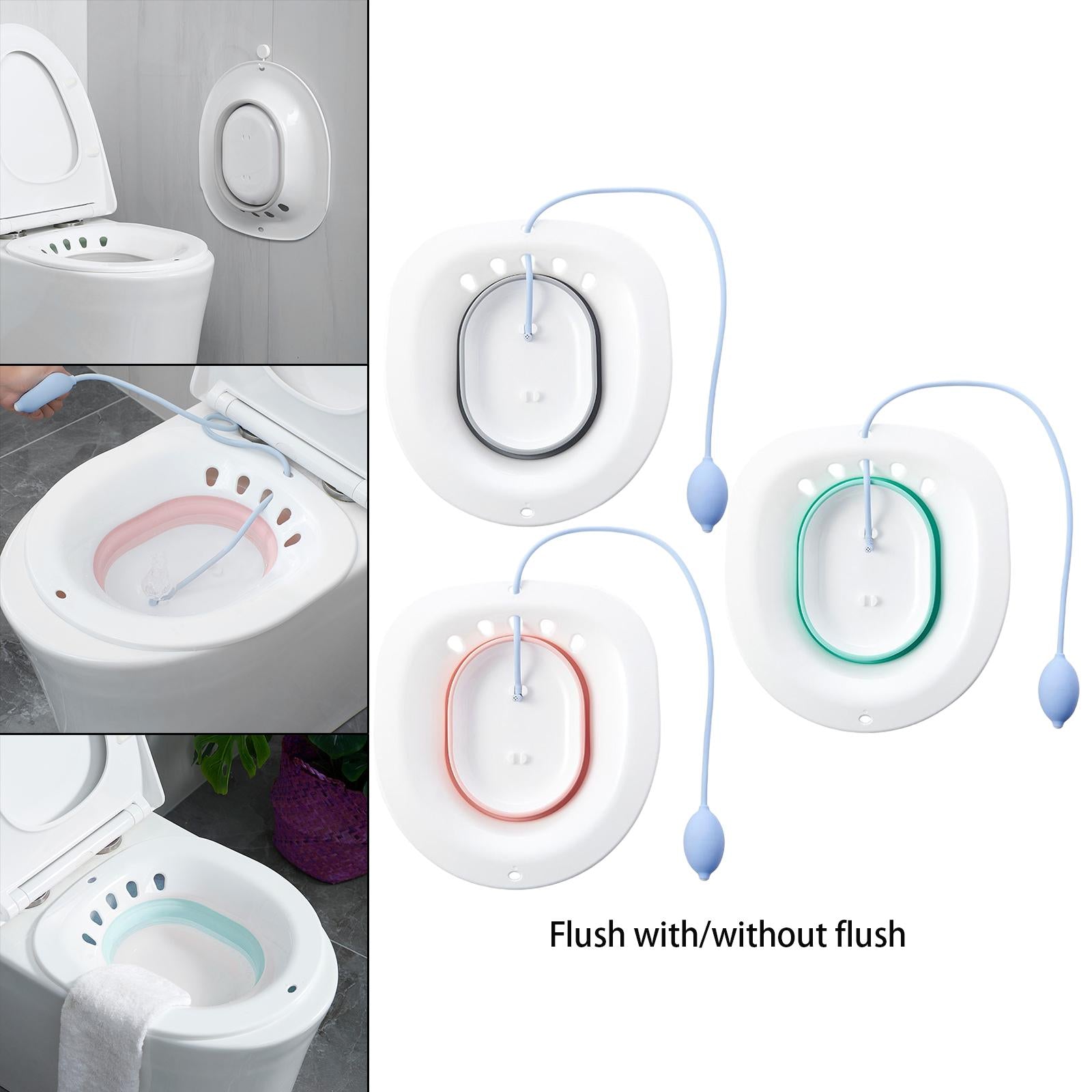 Folding Woman Bidet Private Maternal Toilet Wash Potty Adult Grey+Flusher
