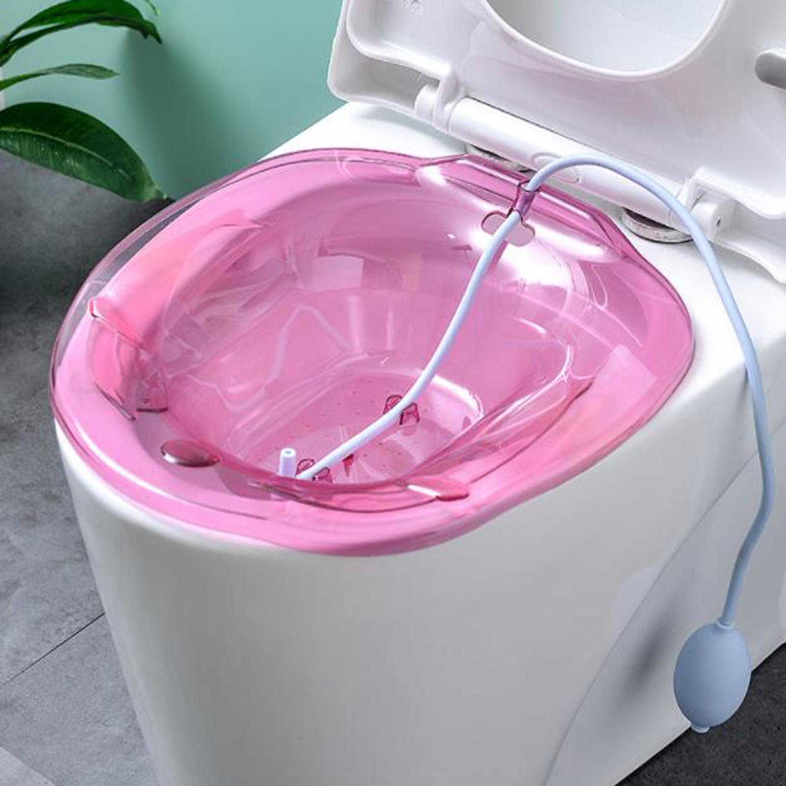 Sitz Bath with Flusher Easy to Store Portable for Hemorrhoids Relieve Women Purple