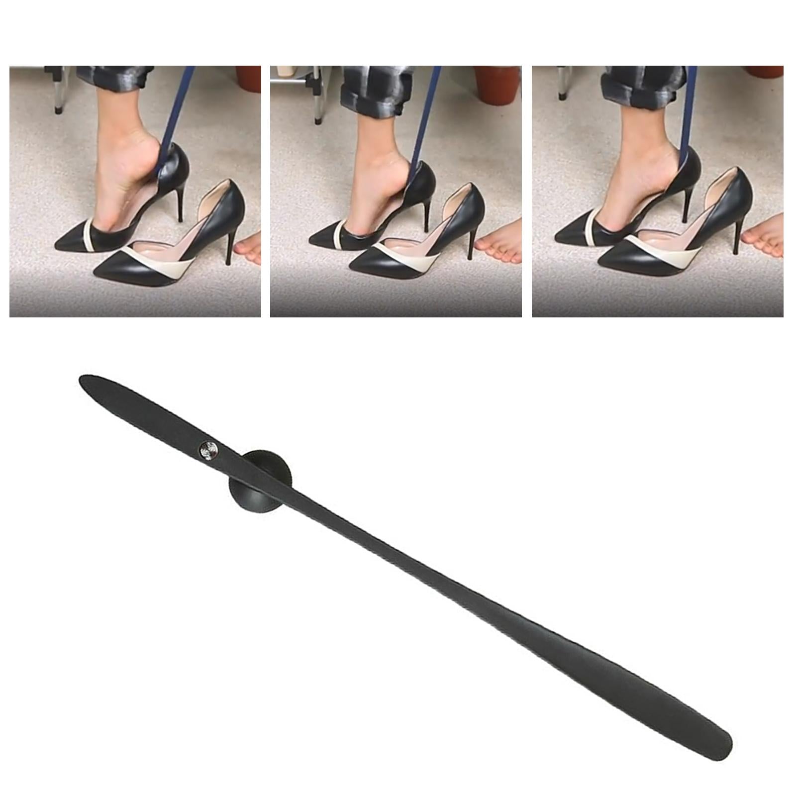 Premium Shoe Horn Heavy Duty Long Handle Nylon for Men Women Boots Black