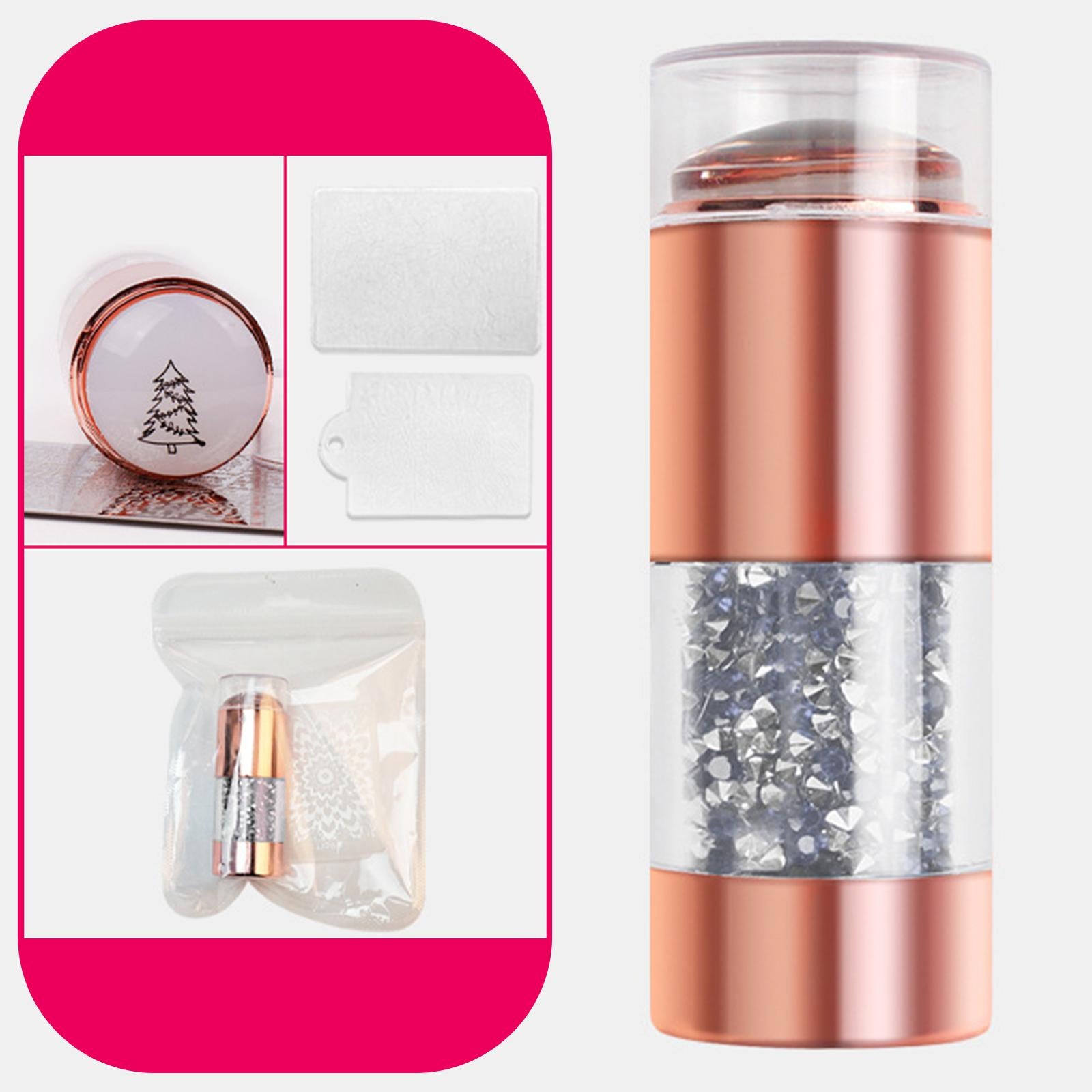 Nail Stamper Scraper Set Stamping Tool Decoration Home DIY Manicure Silver