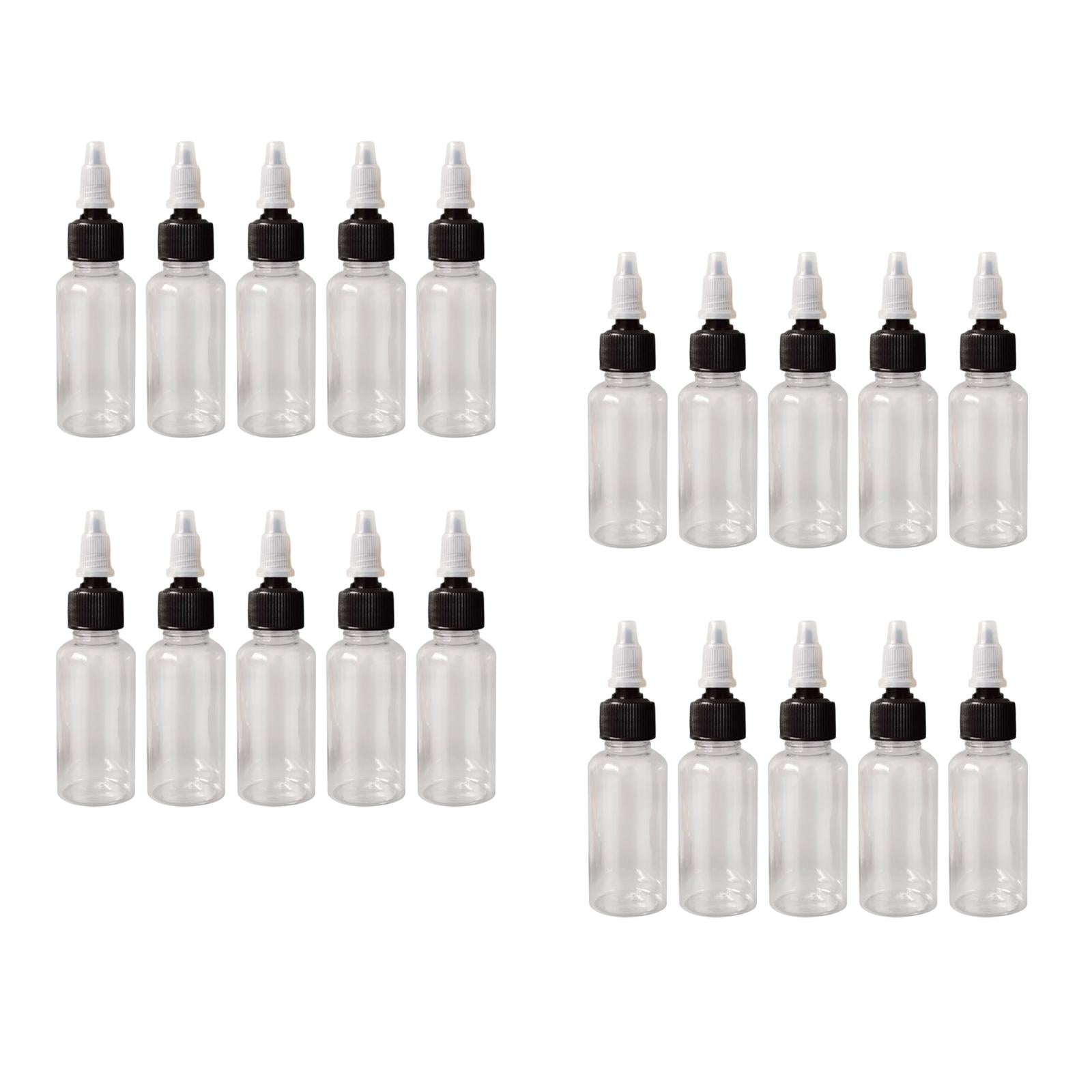20 Pieces Sharp Mouth Dropper Bottle 30ml for Cosmetics Makeup Black Caps