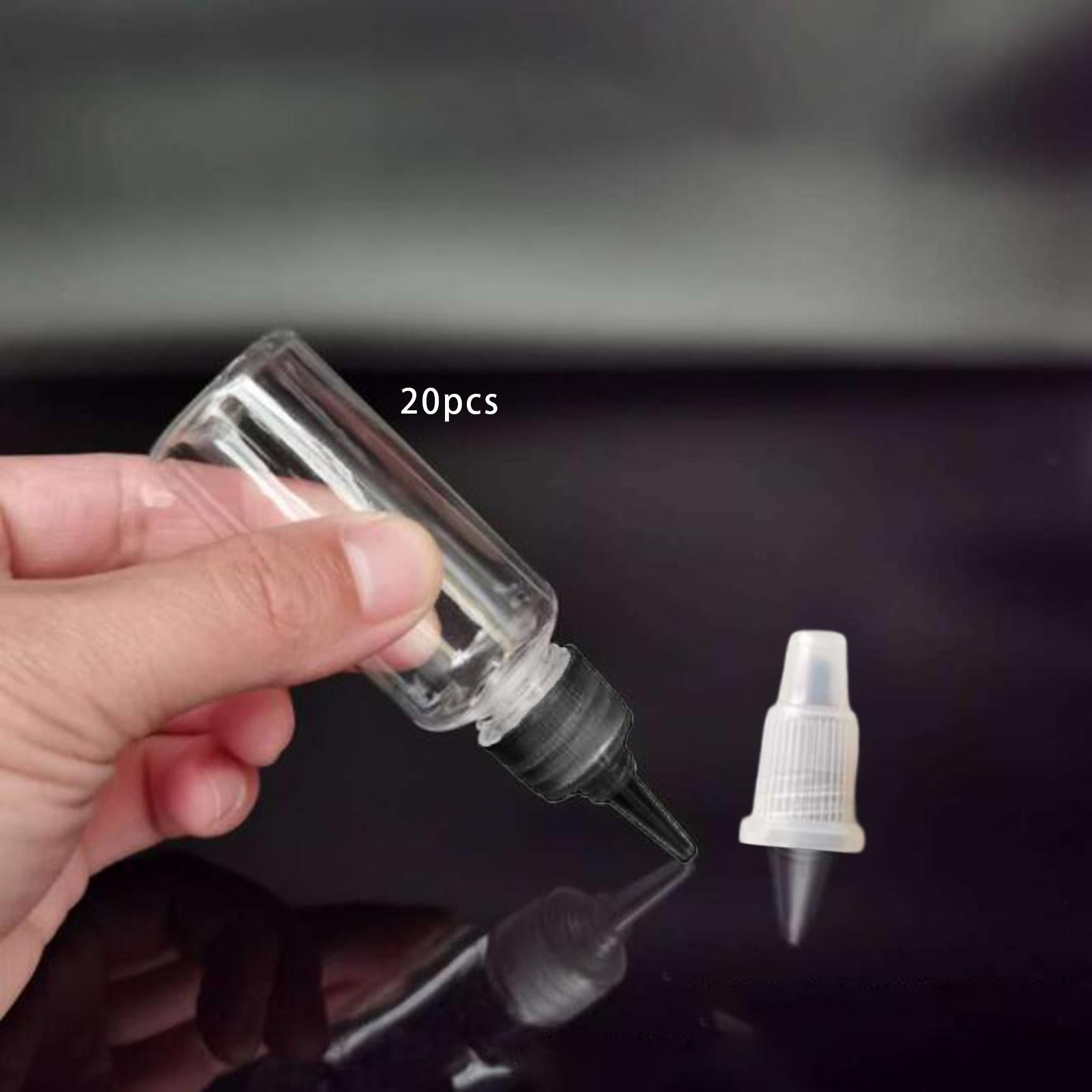 20 Pieces Sharp Mouth Dropper Bottle 30ml for Cosmetics Makeup Black Caps
