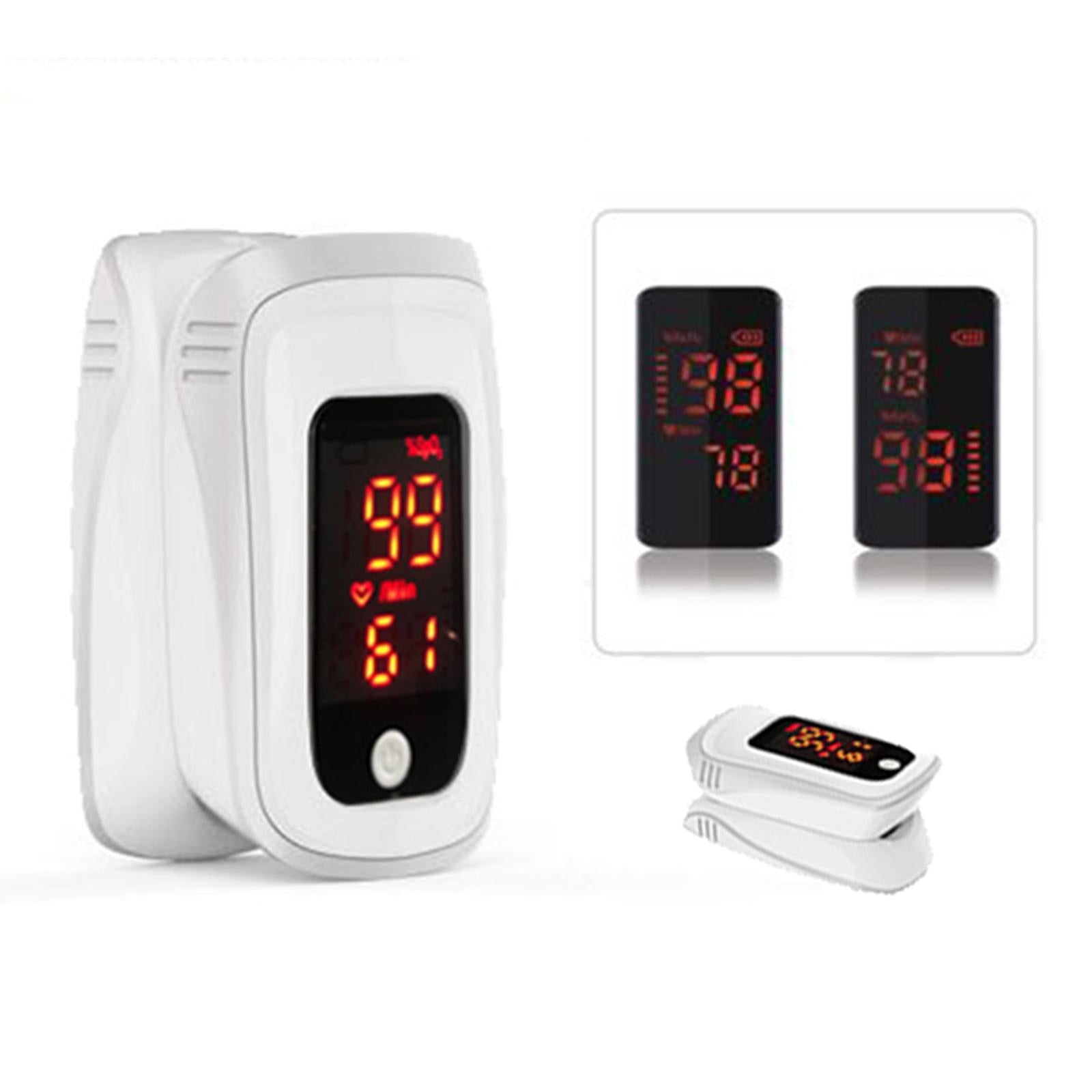 Portable Fingertip Oximeter Blood Oxygen Sensors LED Display Elderly White