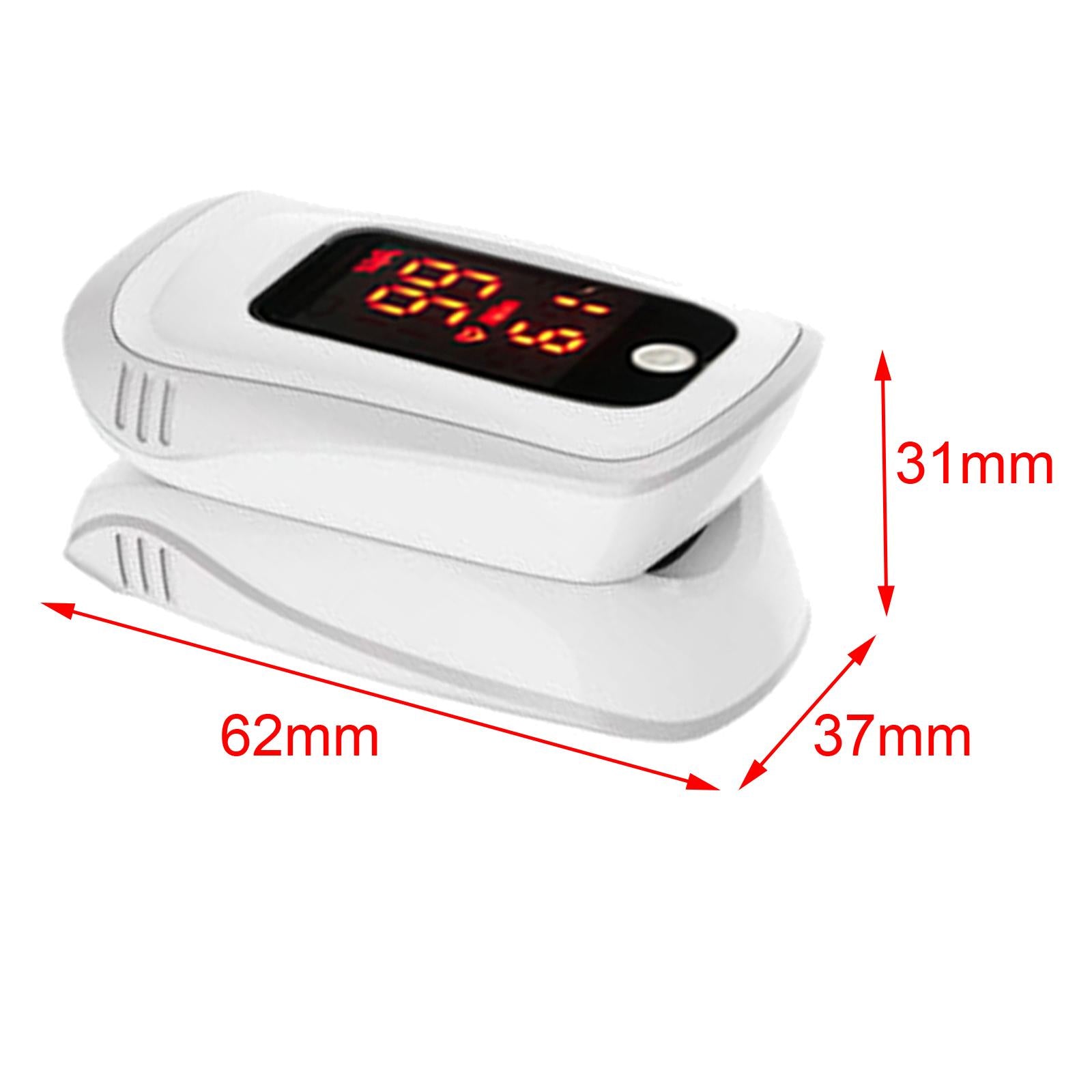 Portable Fingertip Oximeter Blood Oxygen Sensors LED Display Elderly White