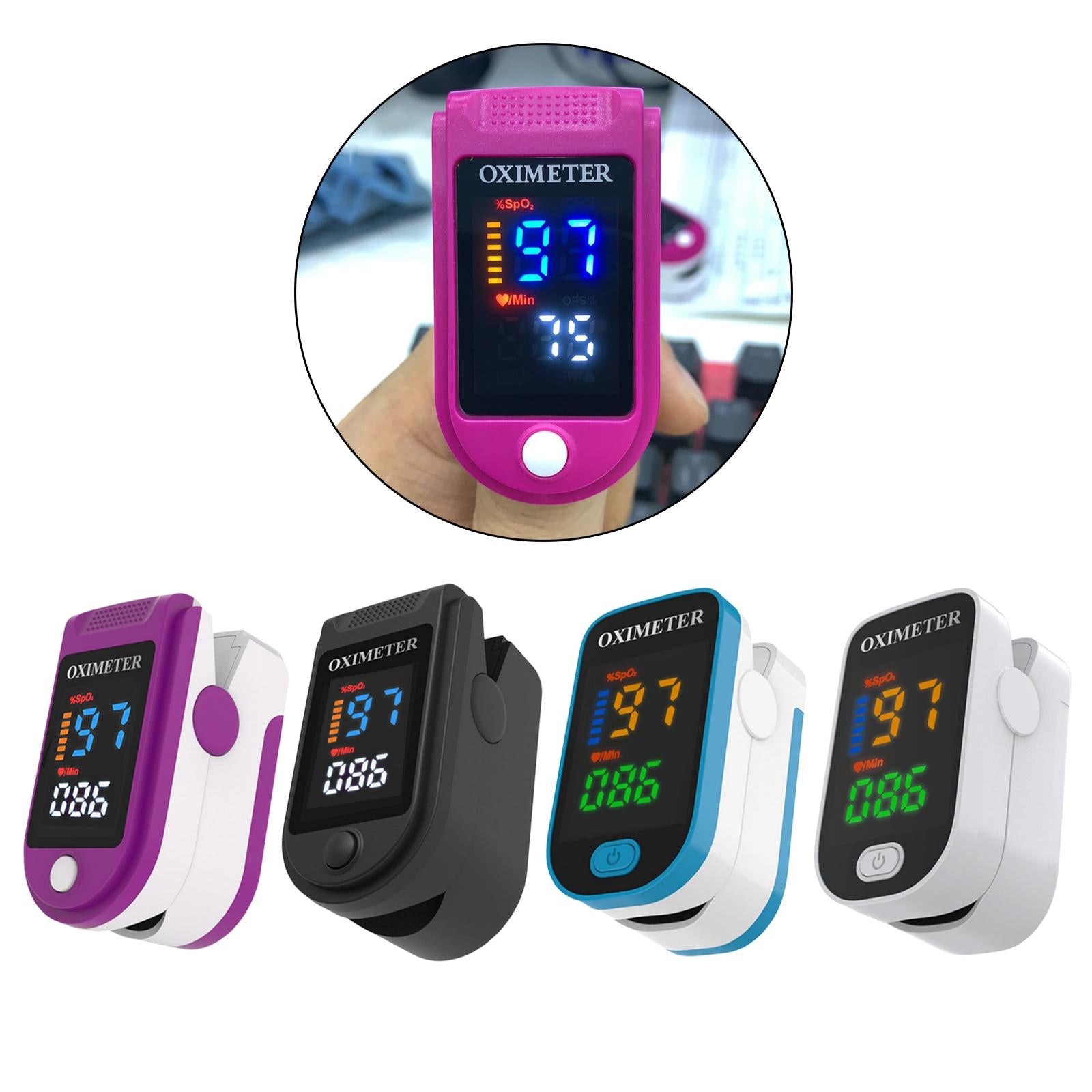 Fingertip Oximeter LED Screen Battery Powered Monitor for The Elderly Purple