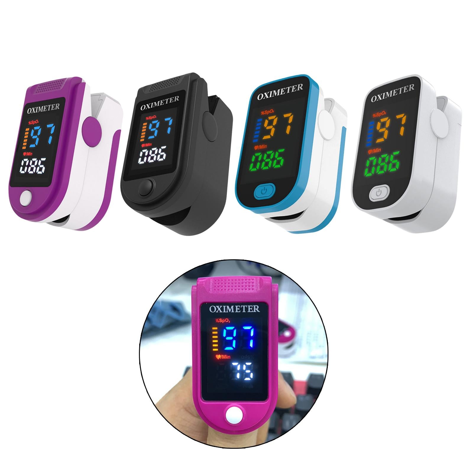 Fingertip Oximeter LED Screen Battery Powered Monitor for The Elderly Purple