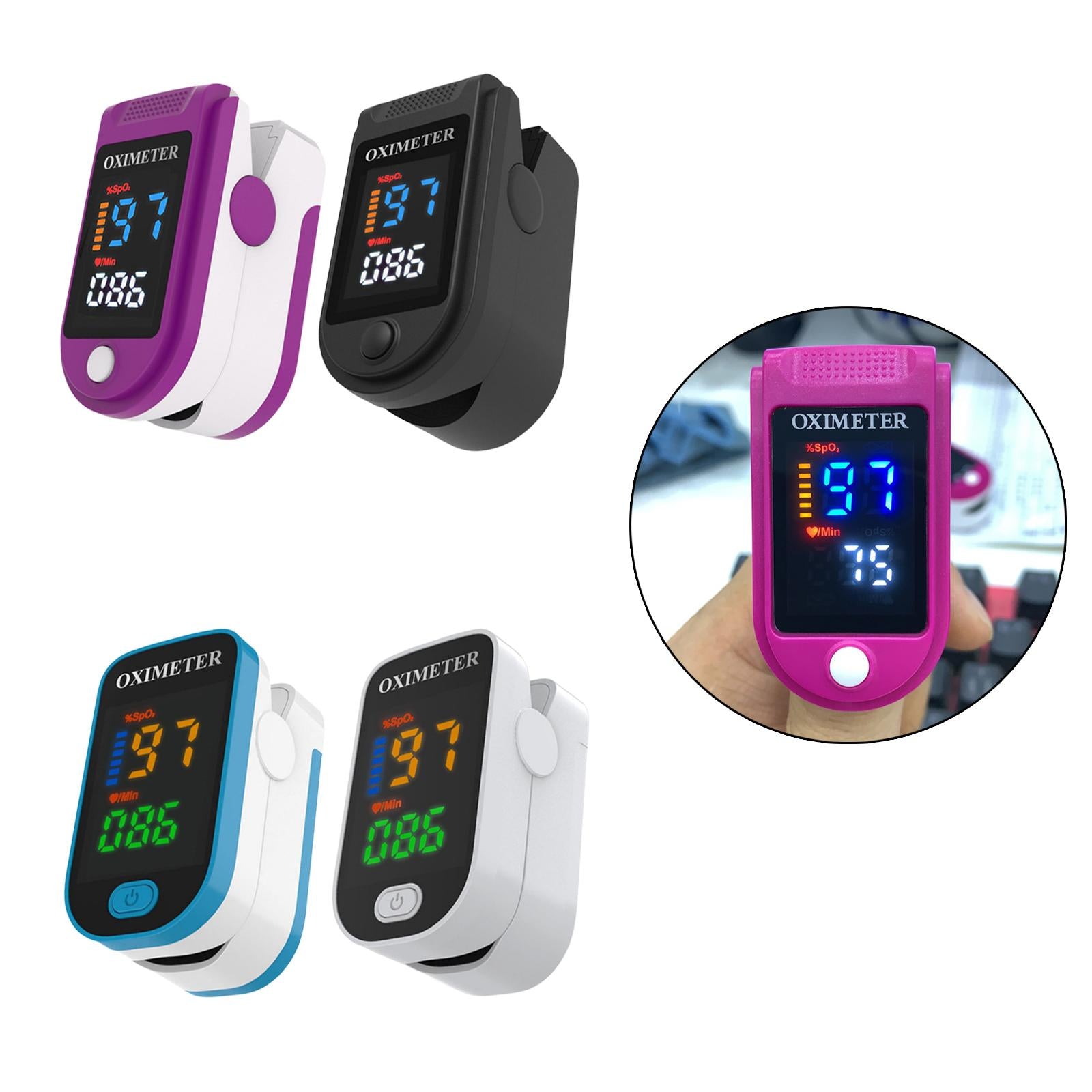 Fingertip Oximeter LED Screen Battery Powered Monitor for The Elderly Purple