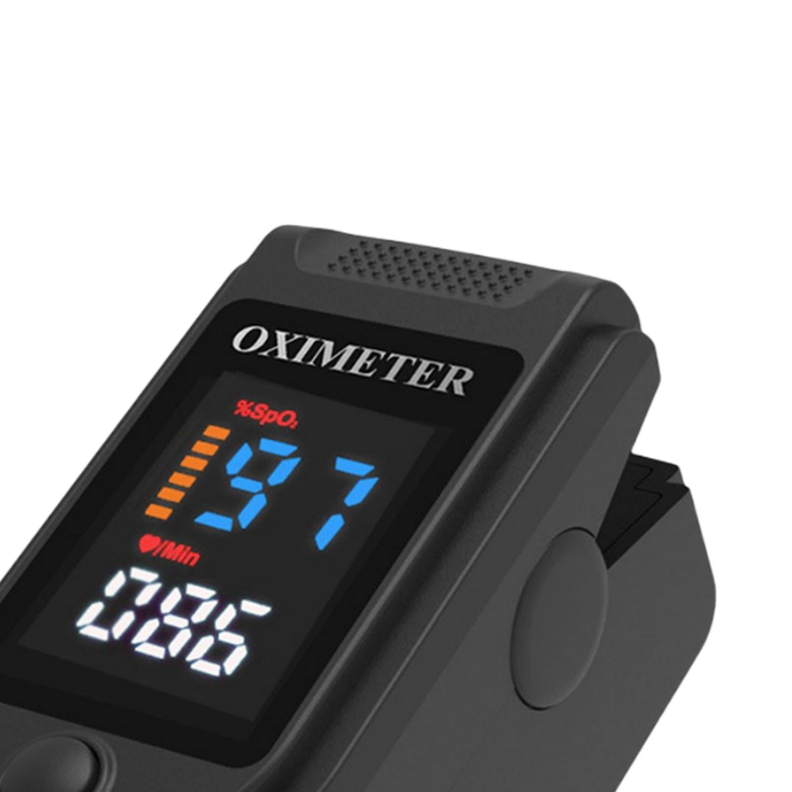 Fingertip Oximeter LED Screen Battery Powered Monitor for The Elderly Black