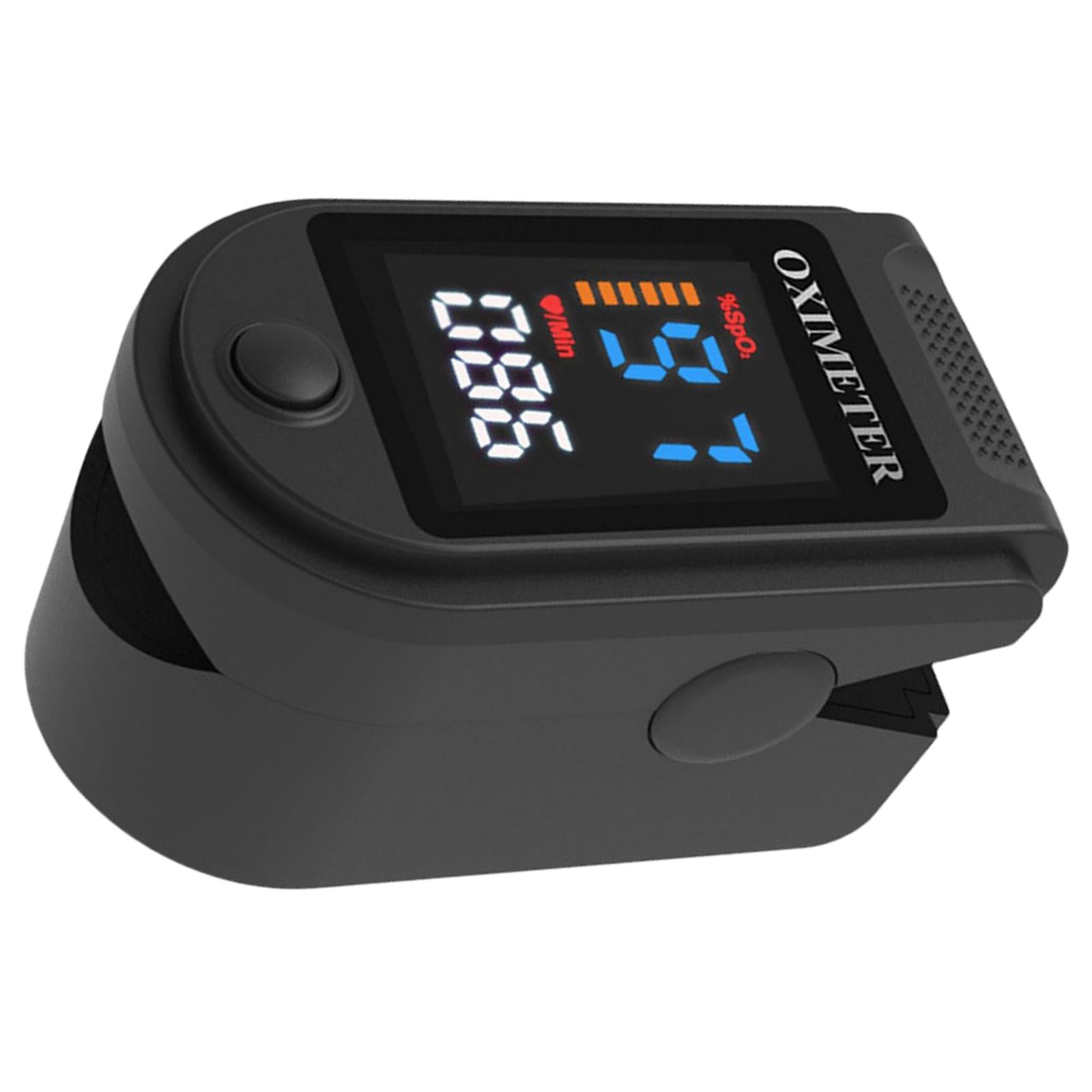 Fingertip Oximeter LED Screen Battery Powered Monitor for The Elderly Black