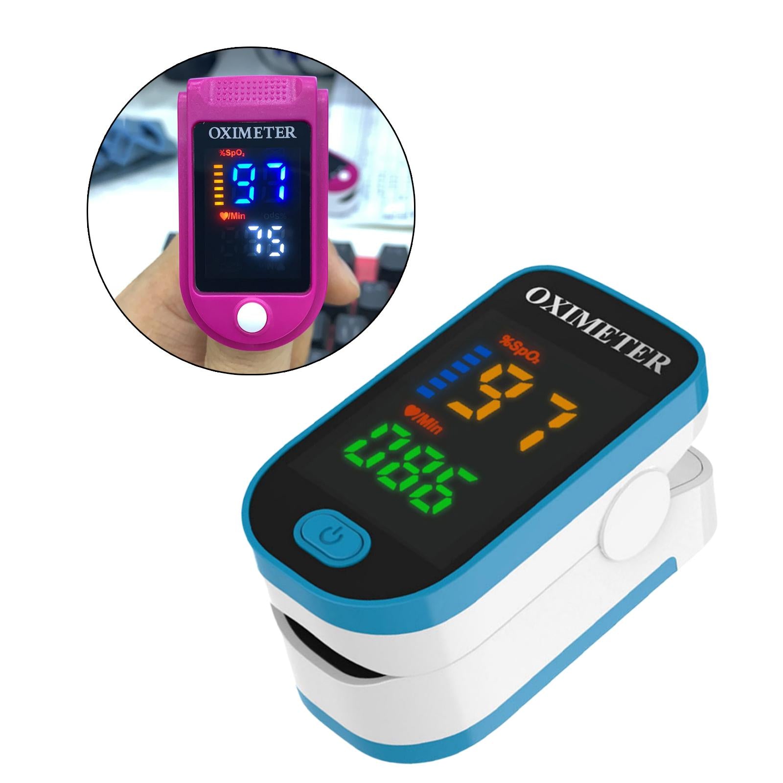 Fingertip Oximeter LED Screen Battery Powered Monitor for The Elderly Blue