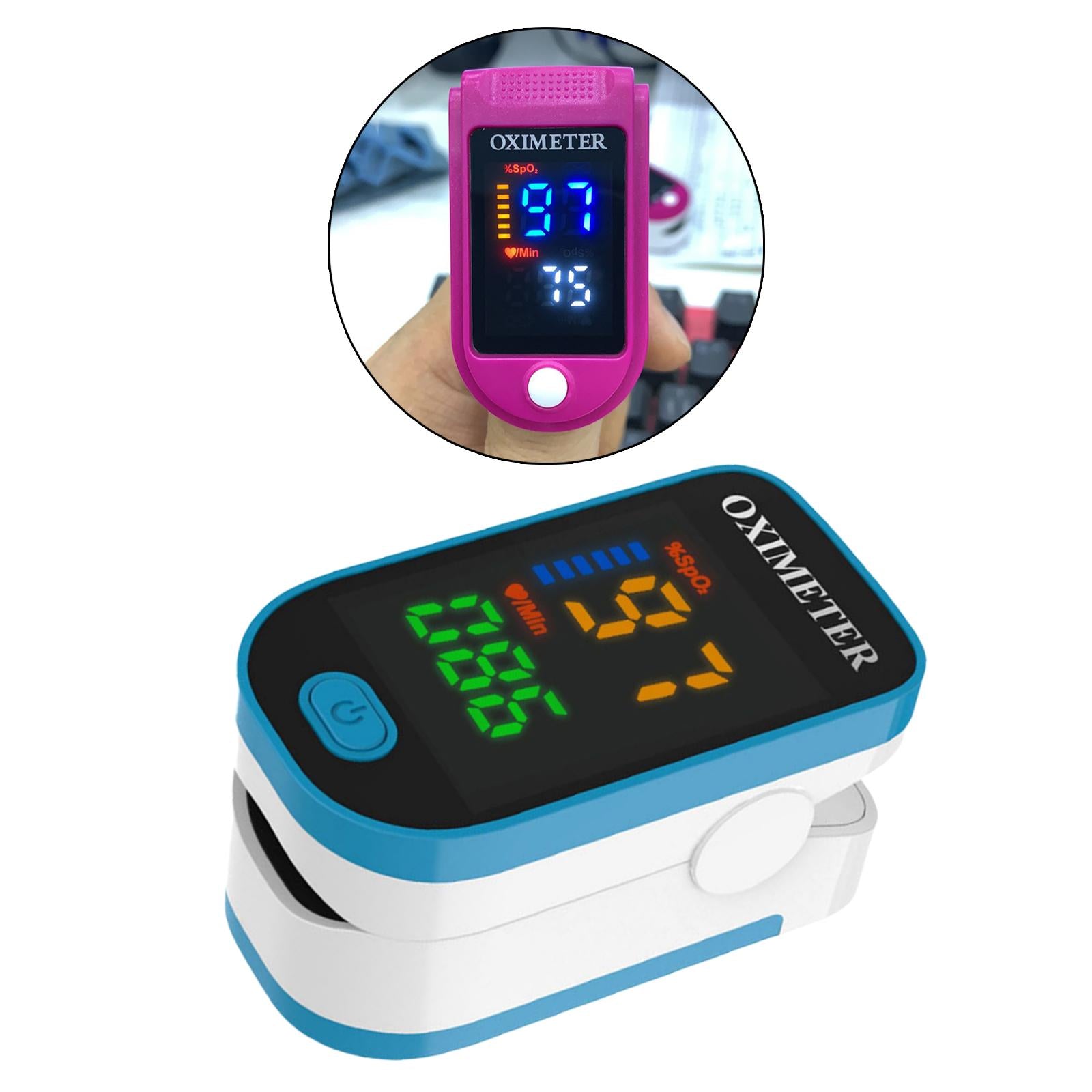 Fingertip Oximeter LED Screen Battery Powered Monitor for The Elderly Blue