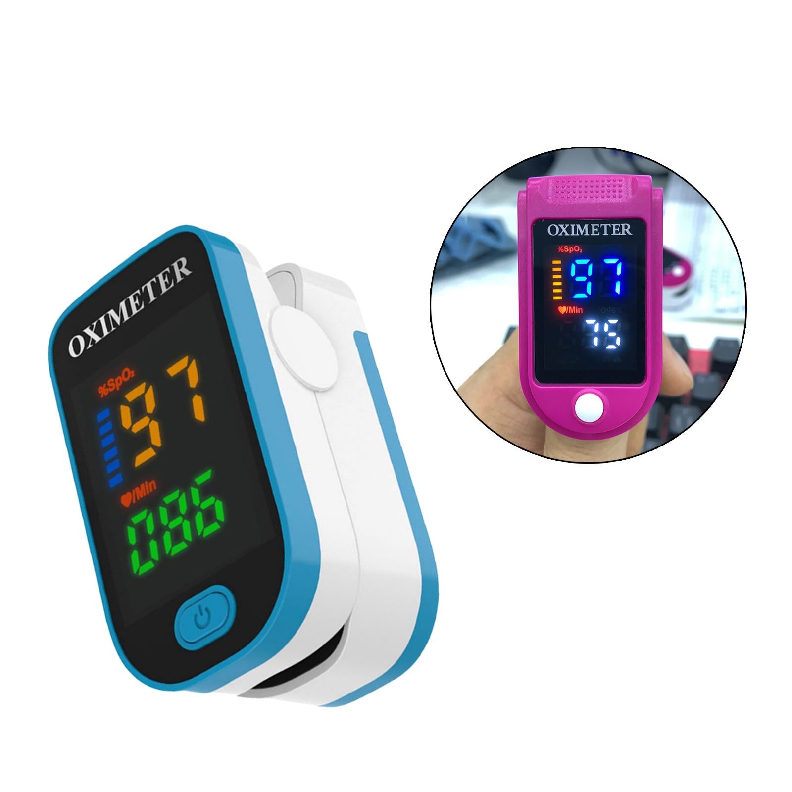 Fingertip Oximeter LED Screen Battery Powered Monitor for The Elderly Blue