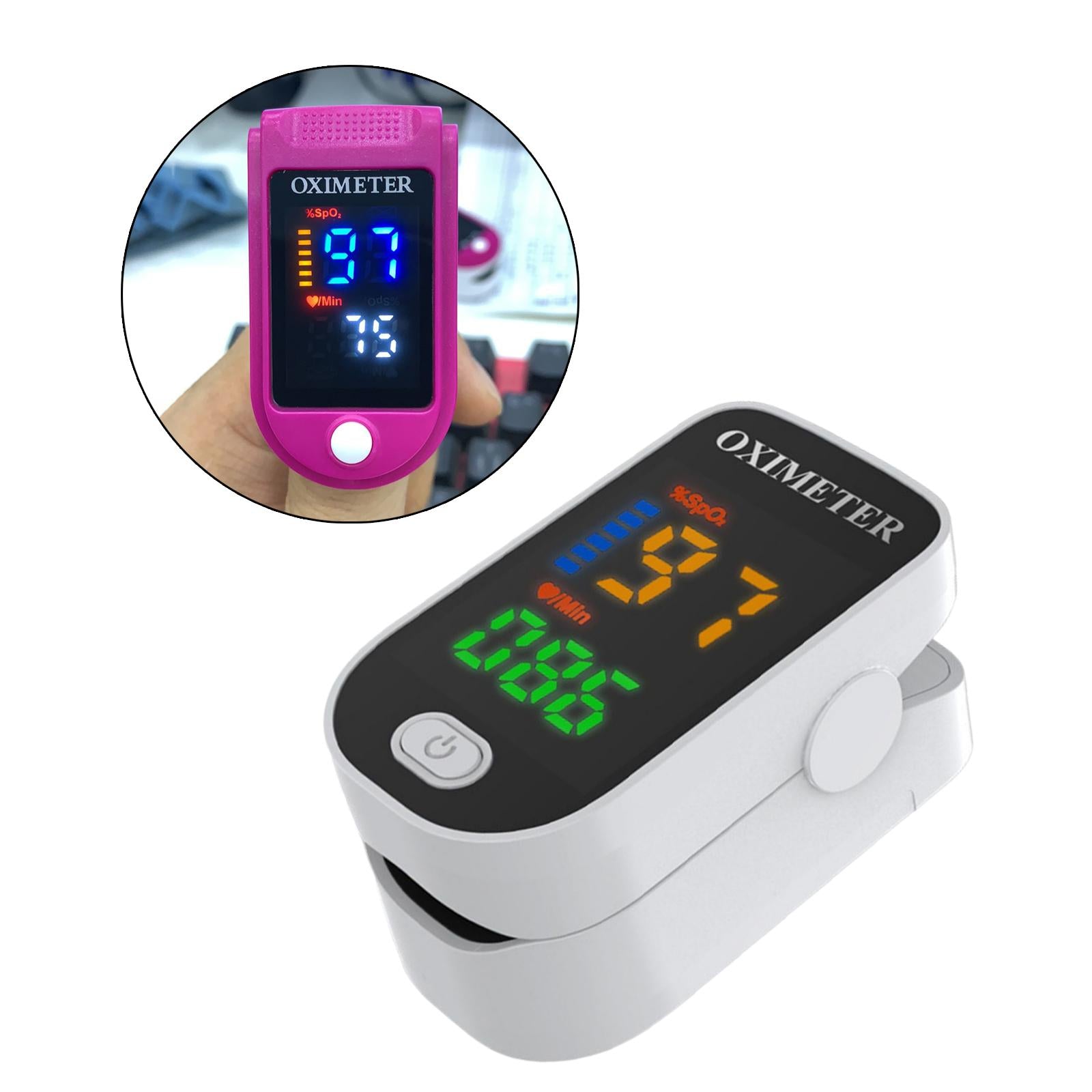 Fingertip Oximeter LED Screen Battery Powered Monitor for The Elderly White