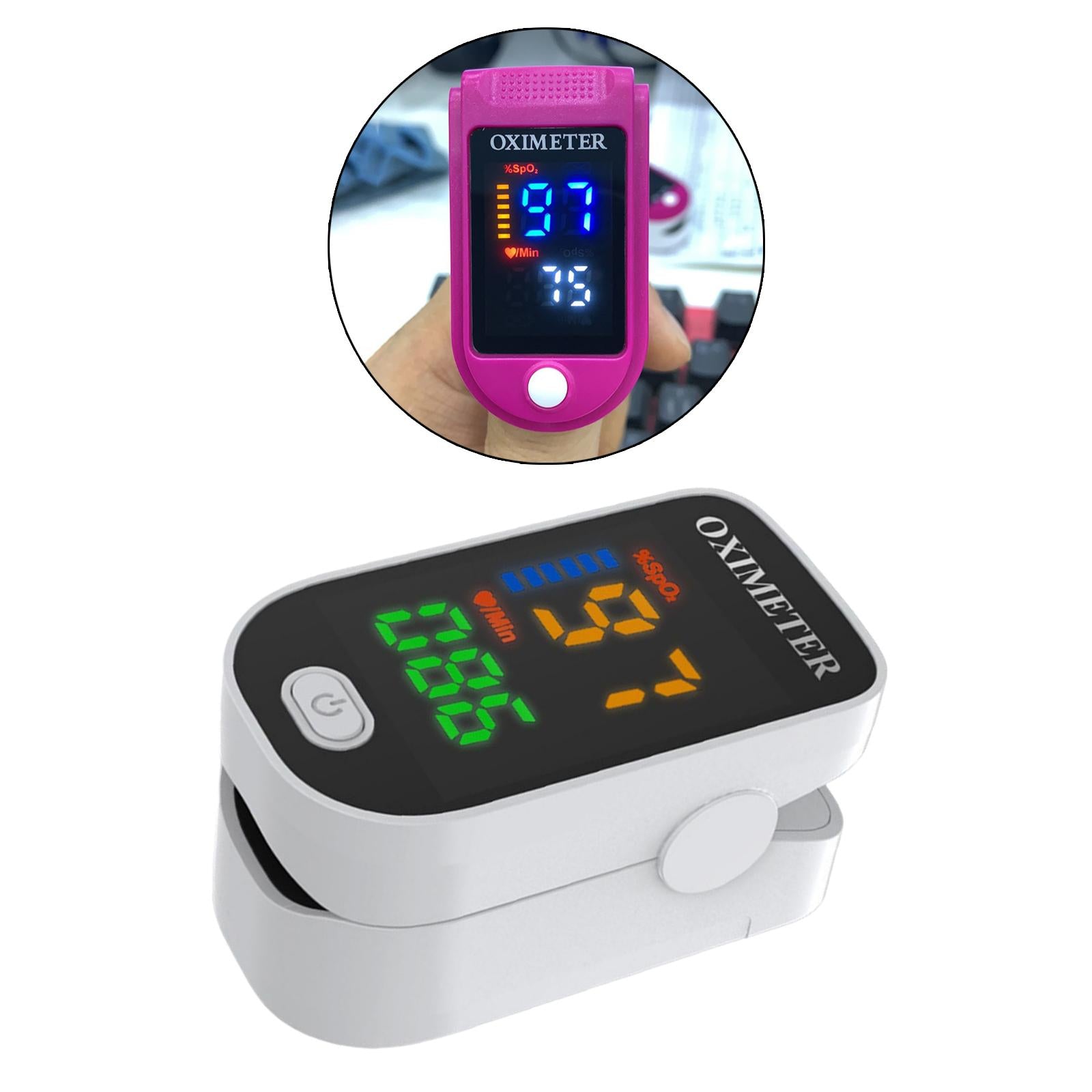 Fingertip Oximeter LED Screen Battery Powered Monitor for The Elderly White