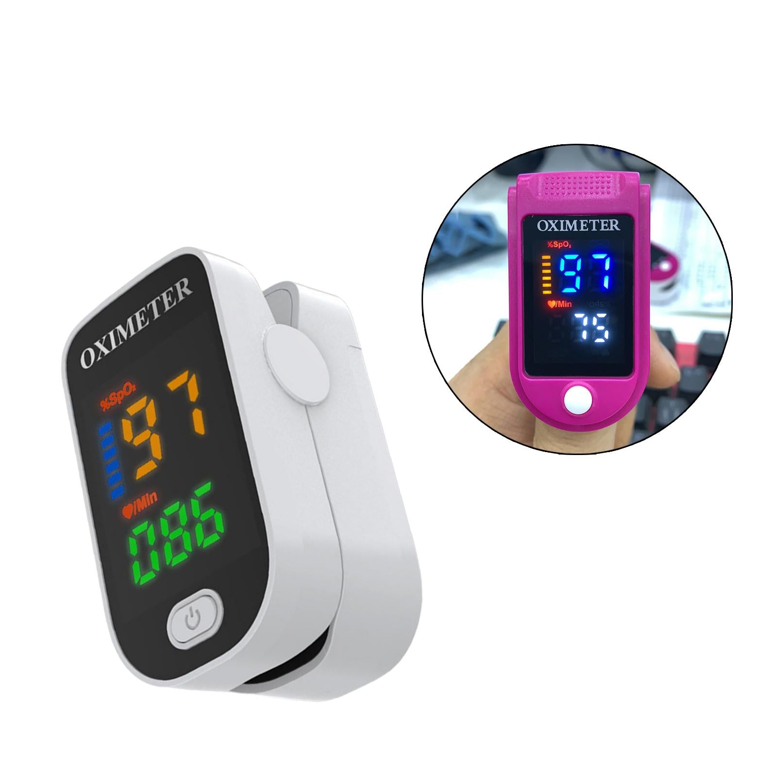 Fingertip Oximeter LED Screen Battery Powered Monitor for The Elderly White