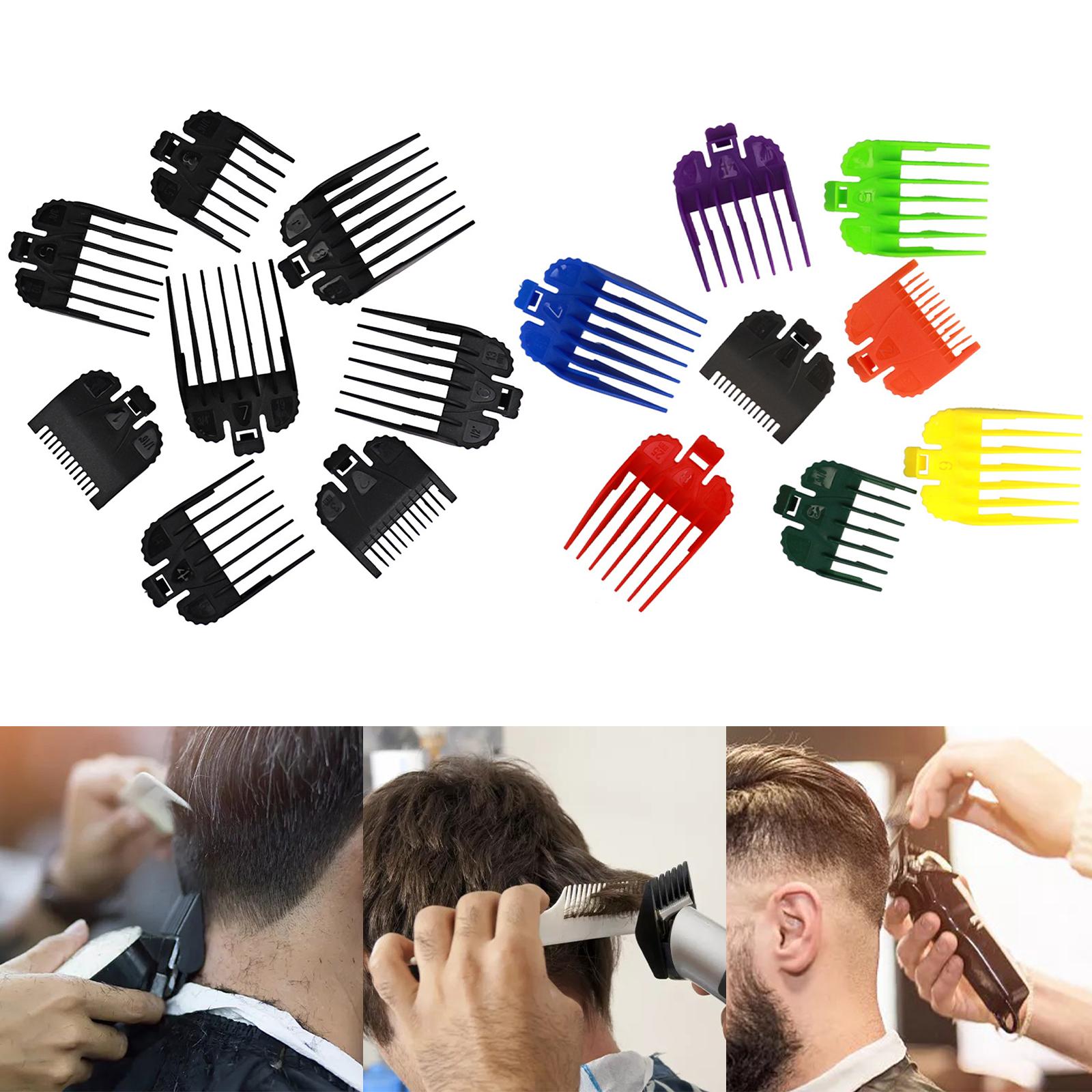 8 Piece/Set Hair Clipper Guards Guide Combs Attachment Barber Tool Black