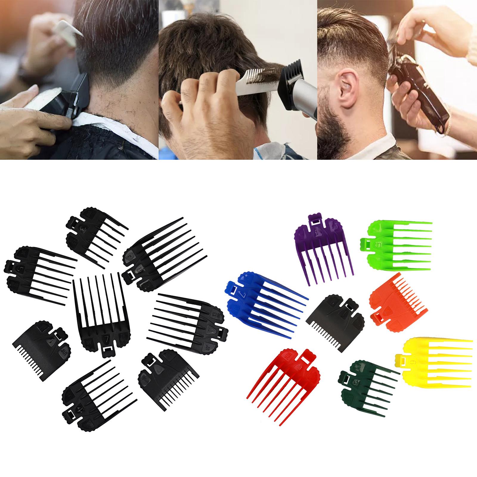 8 Piece/Set Hair Clipper Guards Guide Combs Attachment Barber Tool Black