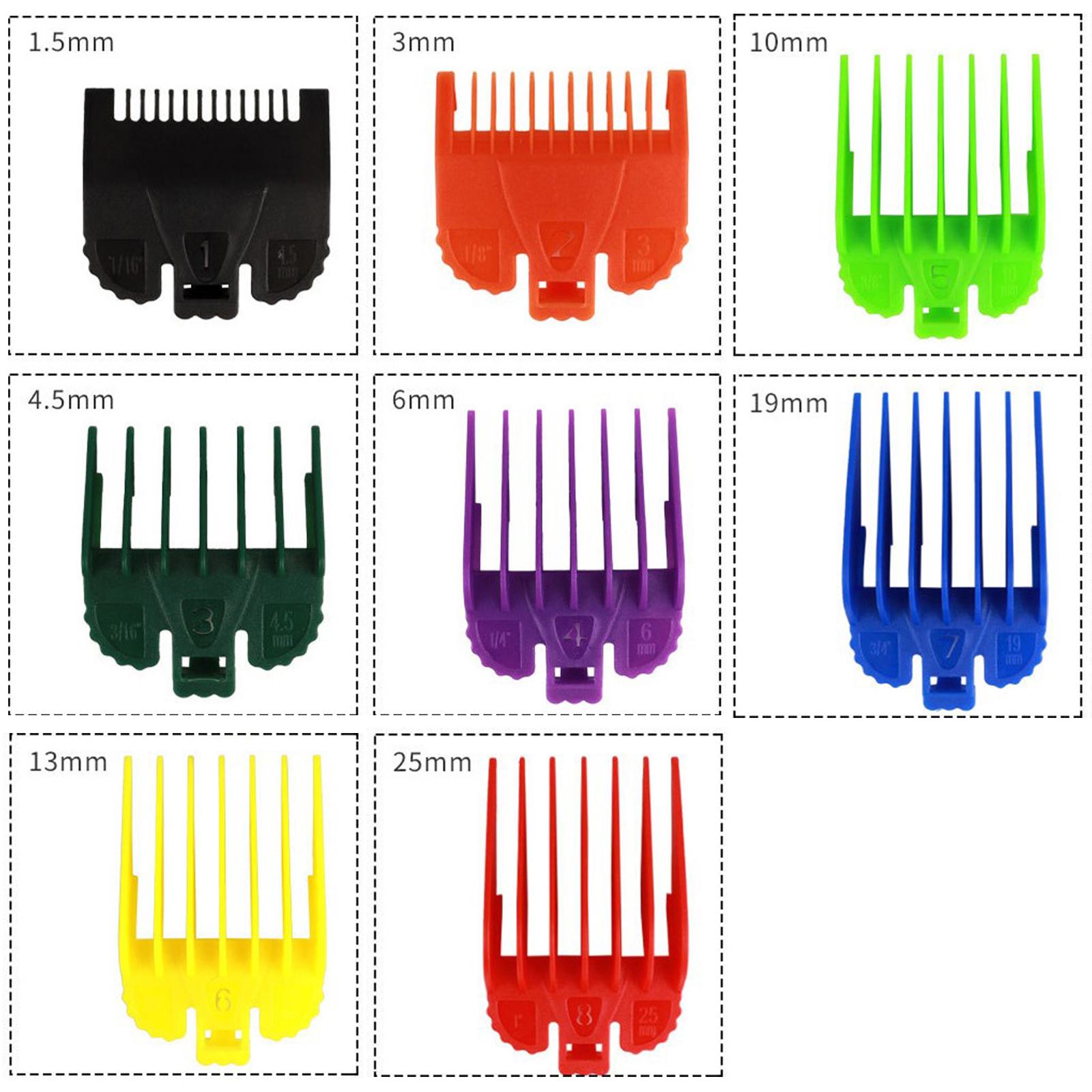 8 Piece/Set Hair Clipper Guards Guide Combs Attachment Barber Tool Colourful