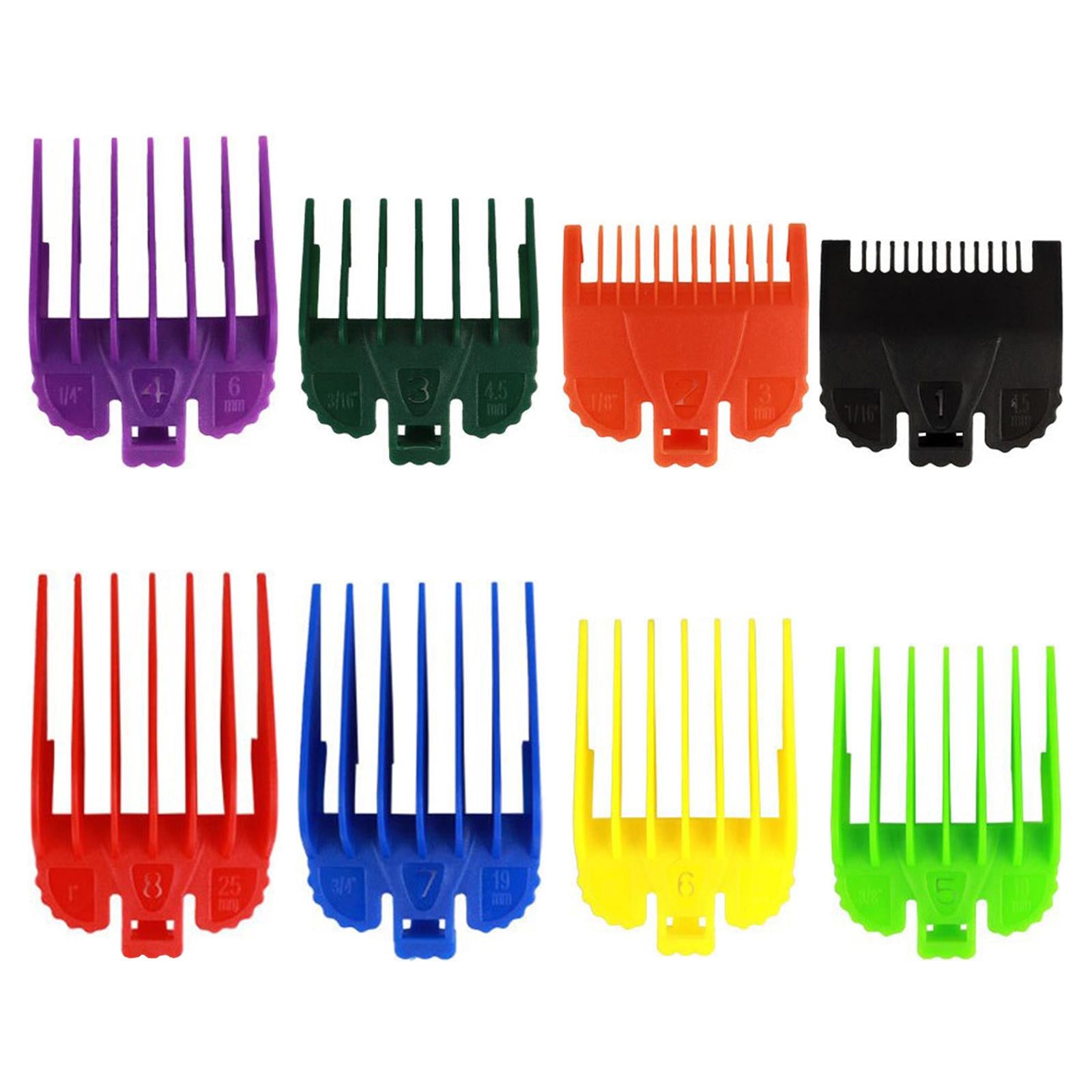 8 Piece/Set Hair Clipper Guards Guide Combs Attachment Barber Tool Colourful
