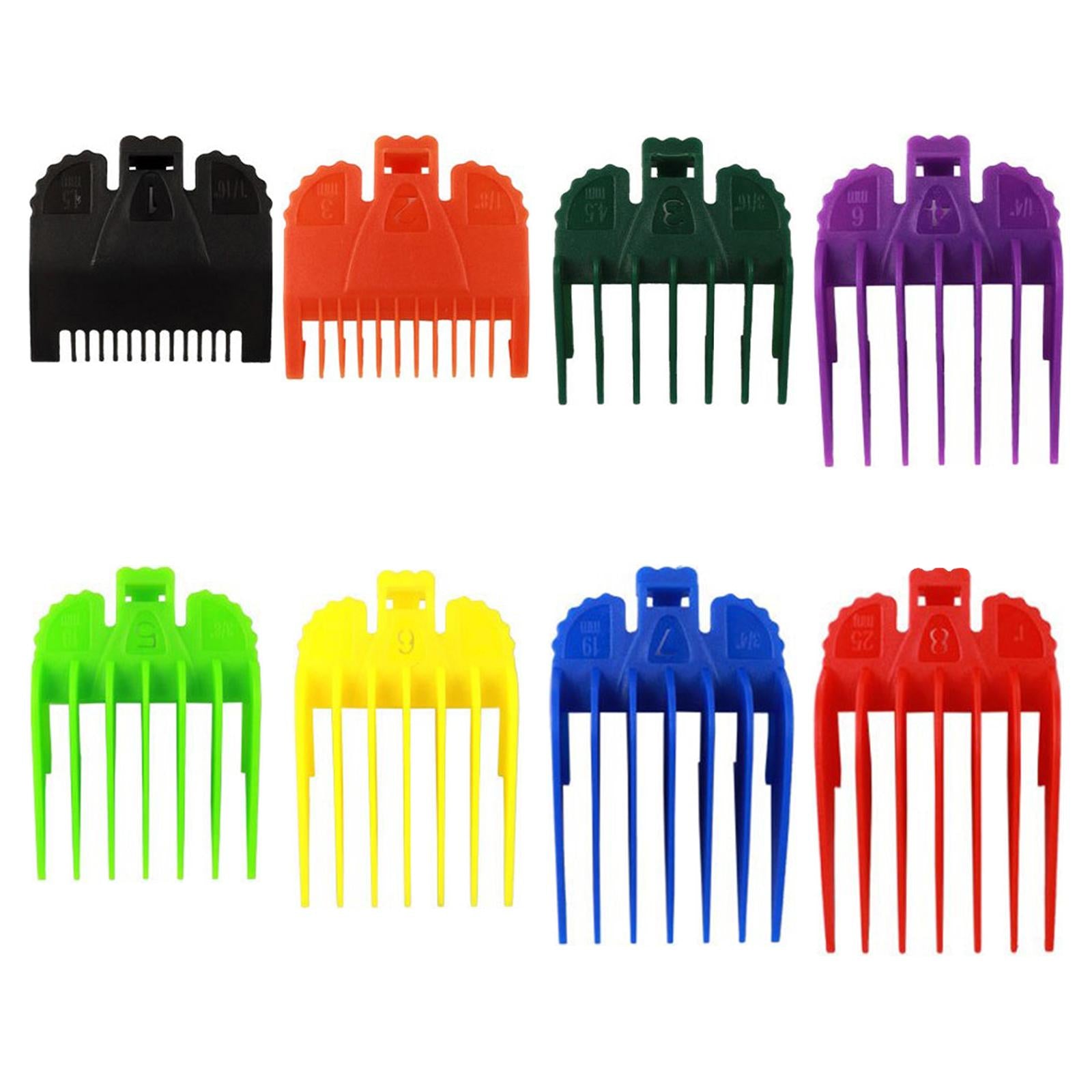 8 Piece/Set Hair Clipper Guards Guide Combs Attachment Barber Tool Colourful