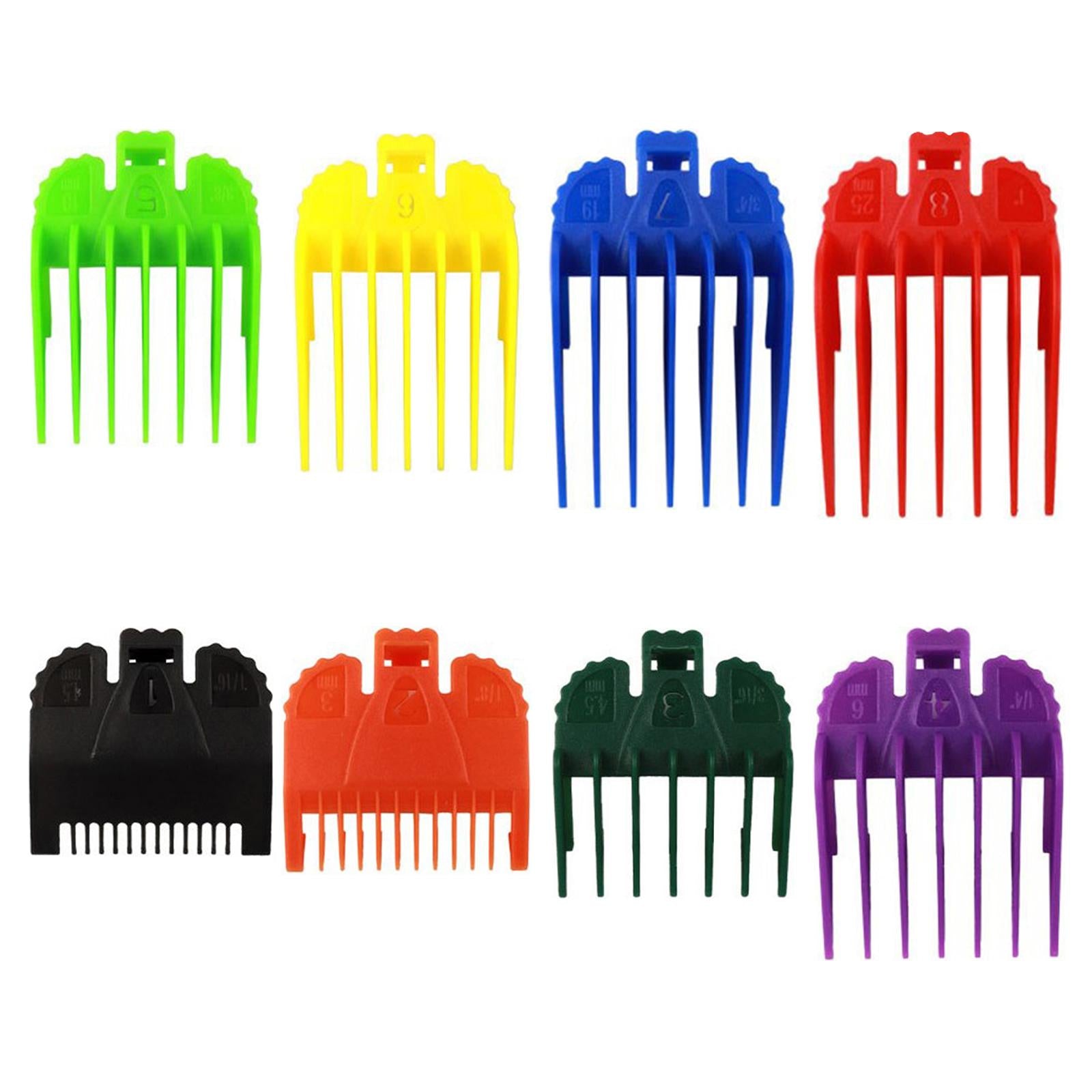 8 Piece/Set Hair Clipper Guards Guide Combs Attachment Barber Tool Colourful