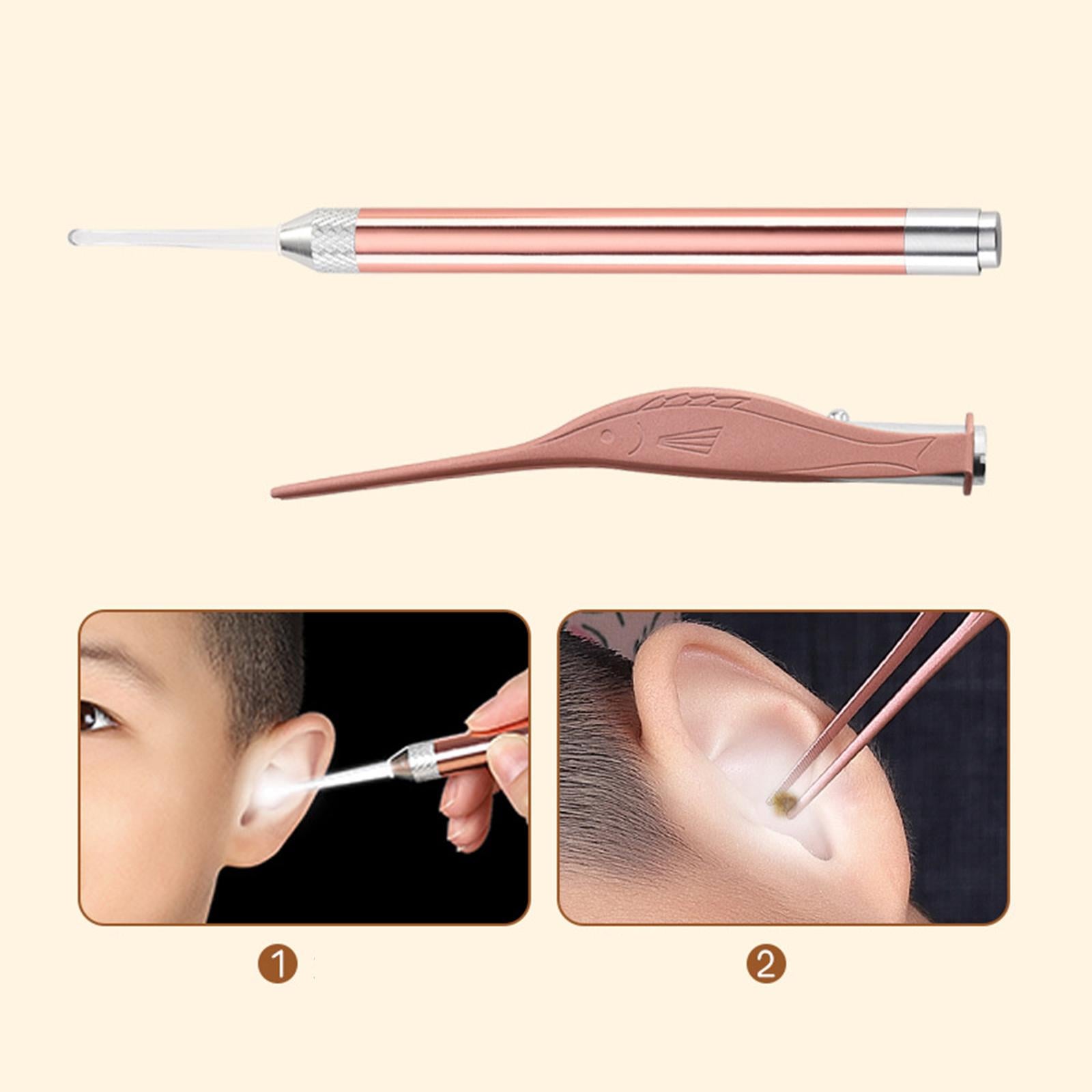 Flashlight Ear Picks Digger & Tweezers Set Effective Professional Ear Care