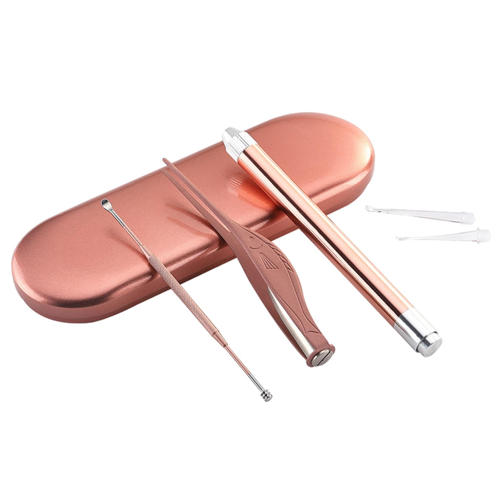 Flashlight Ear Picks Digger & Tweezers Set Effective Professional Ear Care