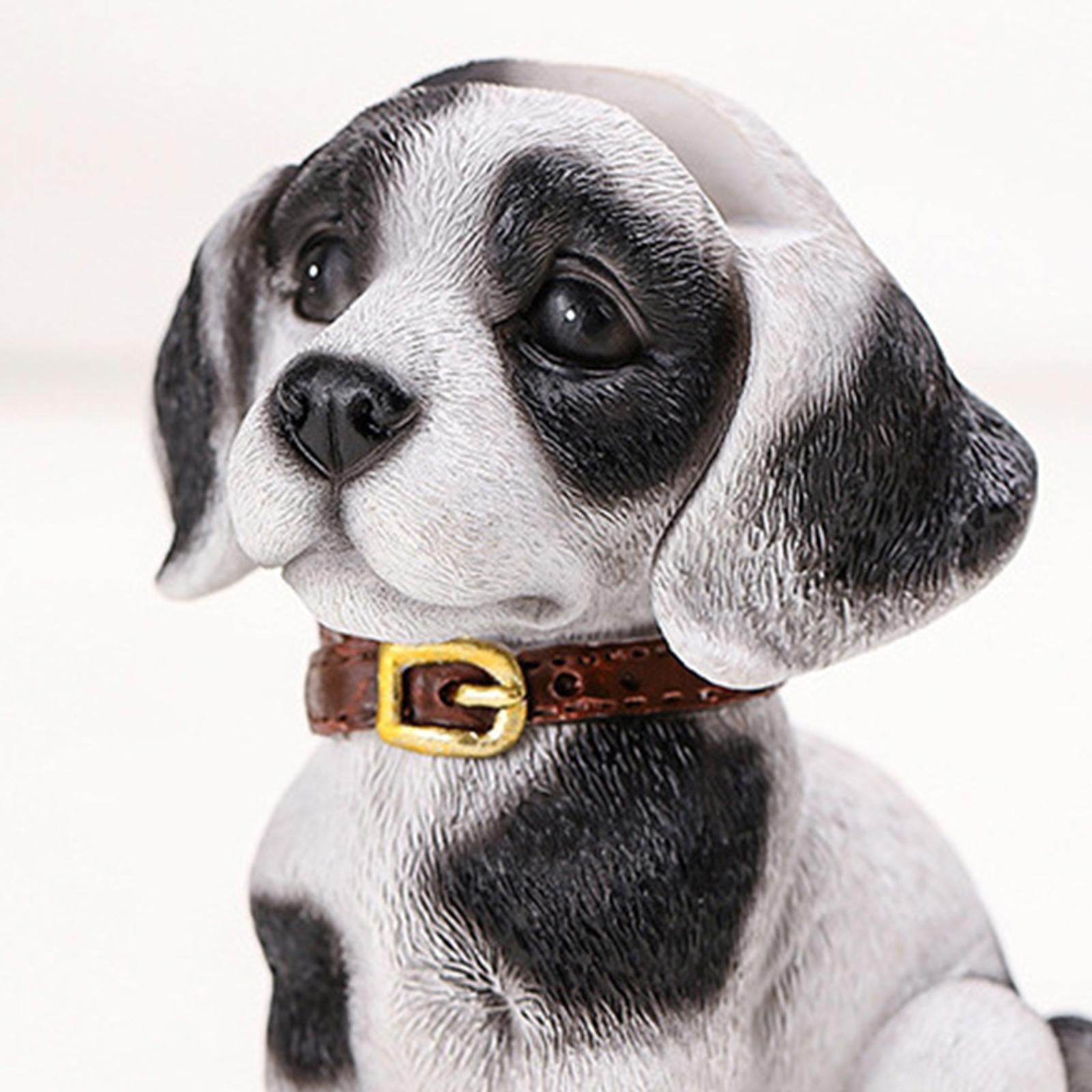 Cute Dog Eyeglasses Holder Stand Animal Figurine Resin for Home Decoration Black White