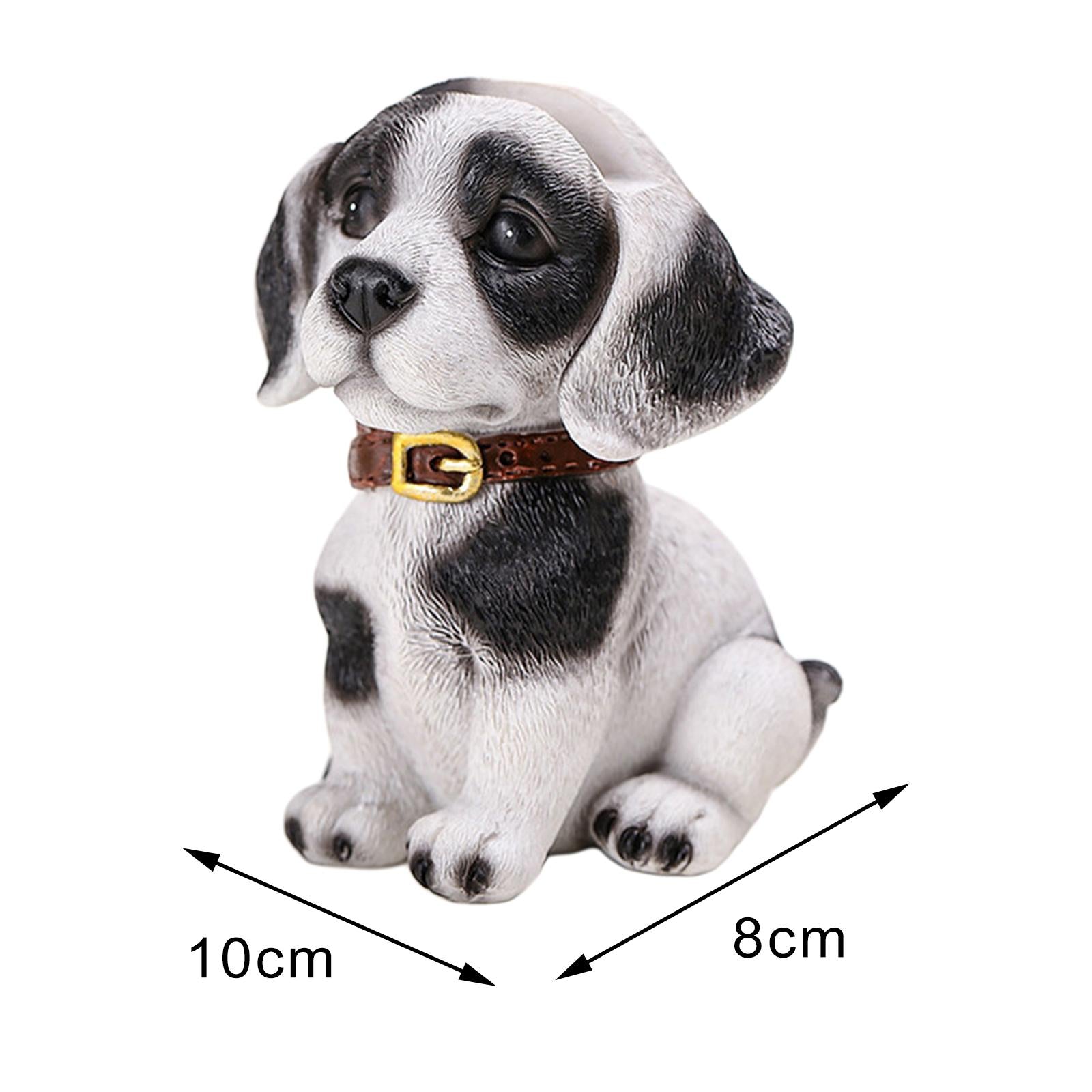 Cute Dog Eyeglasses Holder Stand Animal Figurine Resin for Home Decoration Black White