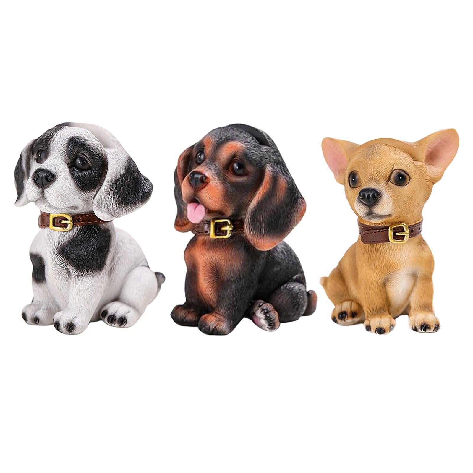 Cute Dog Eyeglasses Holder Stand Animal Figurine Resin for Home Decoration Black White