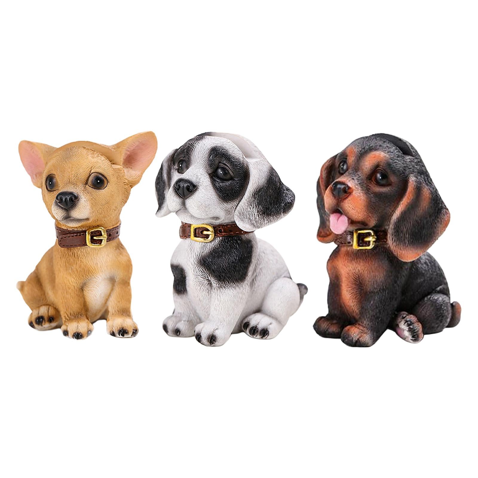 Cute Dog Eyeglasses Holder Stand Animal Figurine Resin for Home Decoration Black White