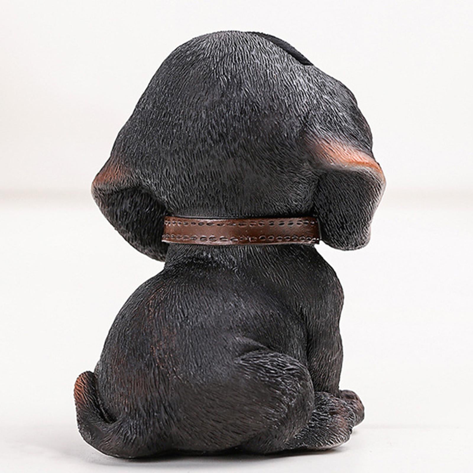 Cute Dog Eyeglasses Holder Stand Animal Figurine Resin for Home Decoration Brown Black