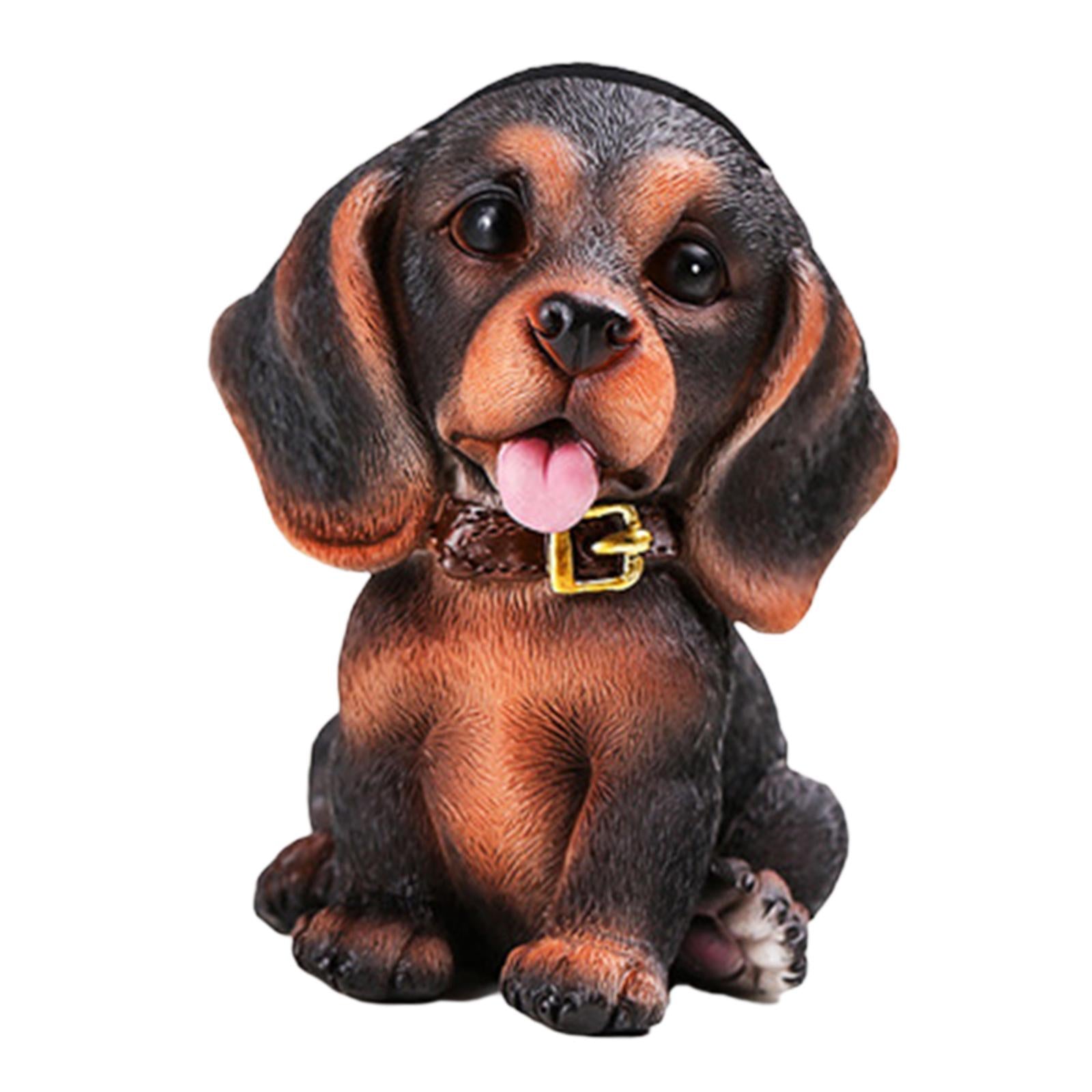Cute Dog Eyeglasses Holder Stand Animal Figurine Resin for Home Decoration Brown Black