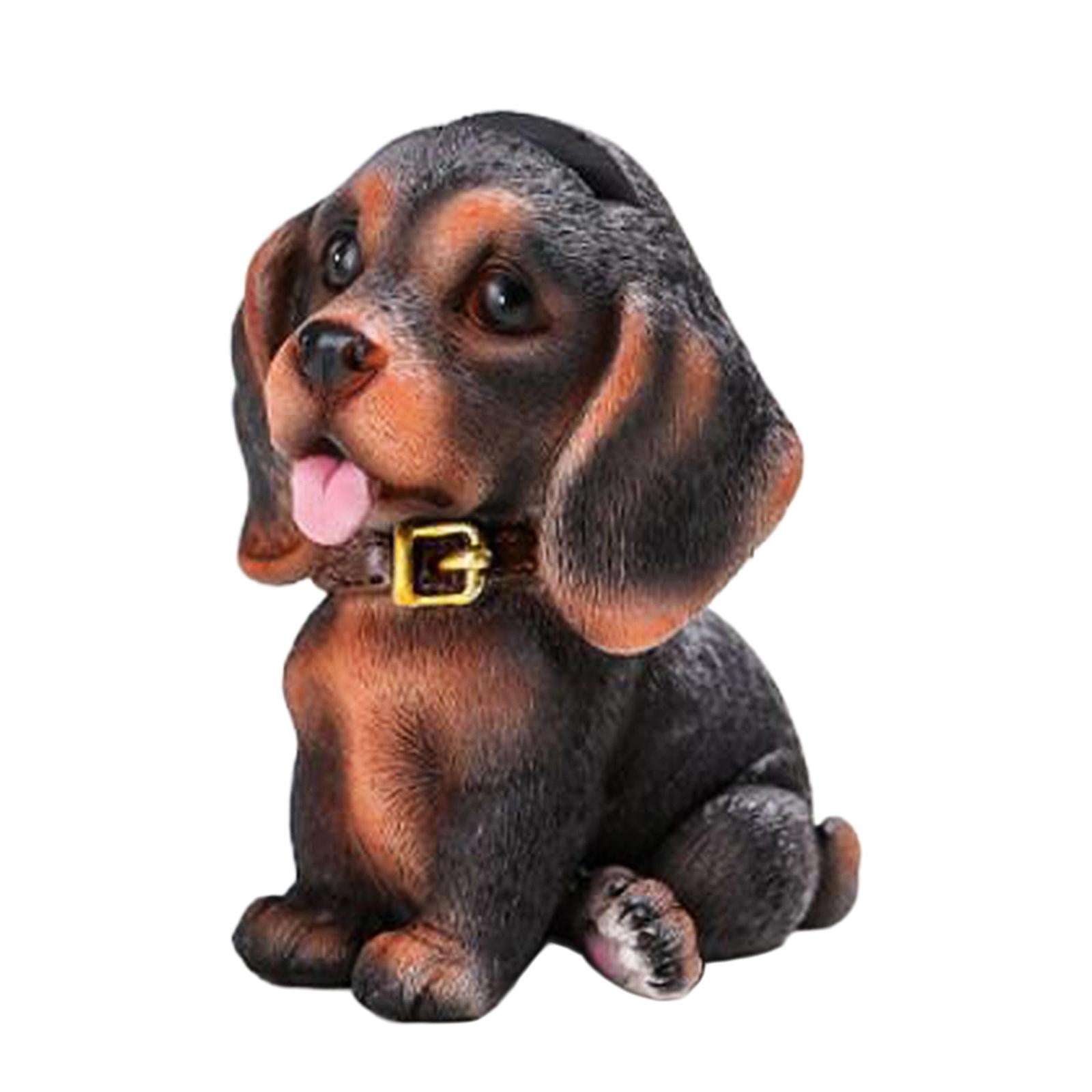 Cute Dog Eyeglasses Holder Stand Animal Figurine Resin for Home Decoration Brown Black