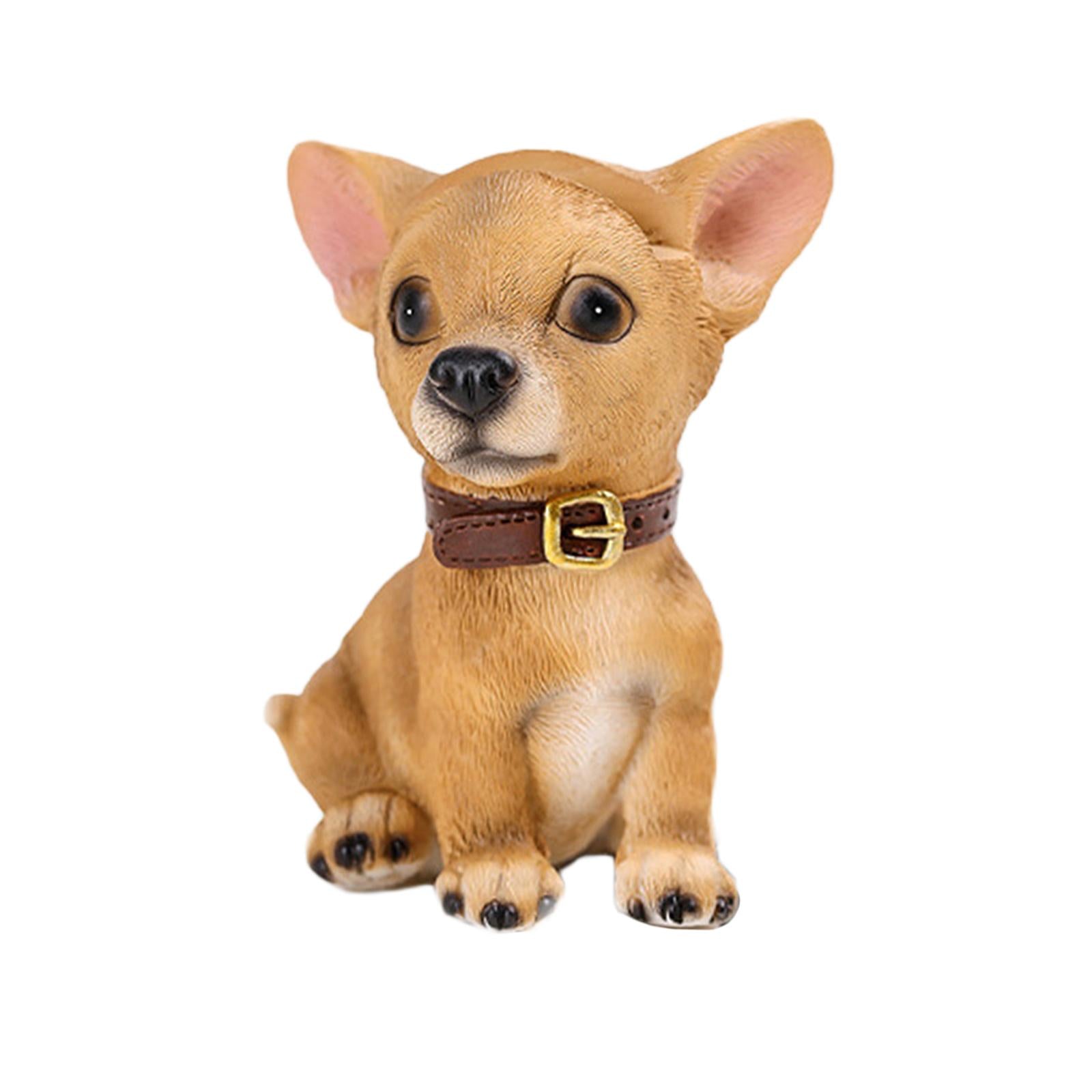 Cute Dog Eyeglasses Holder Stand Animal Figurine Resin for Home Decoration Brown