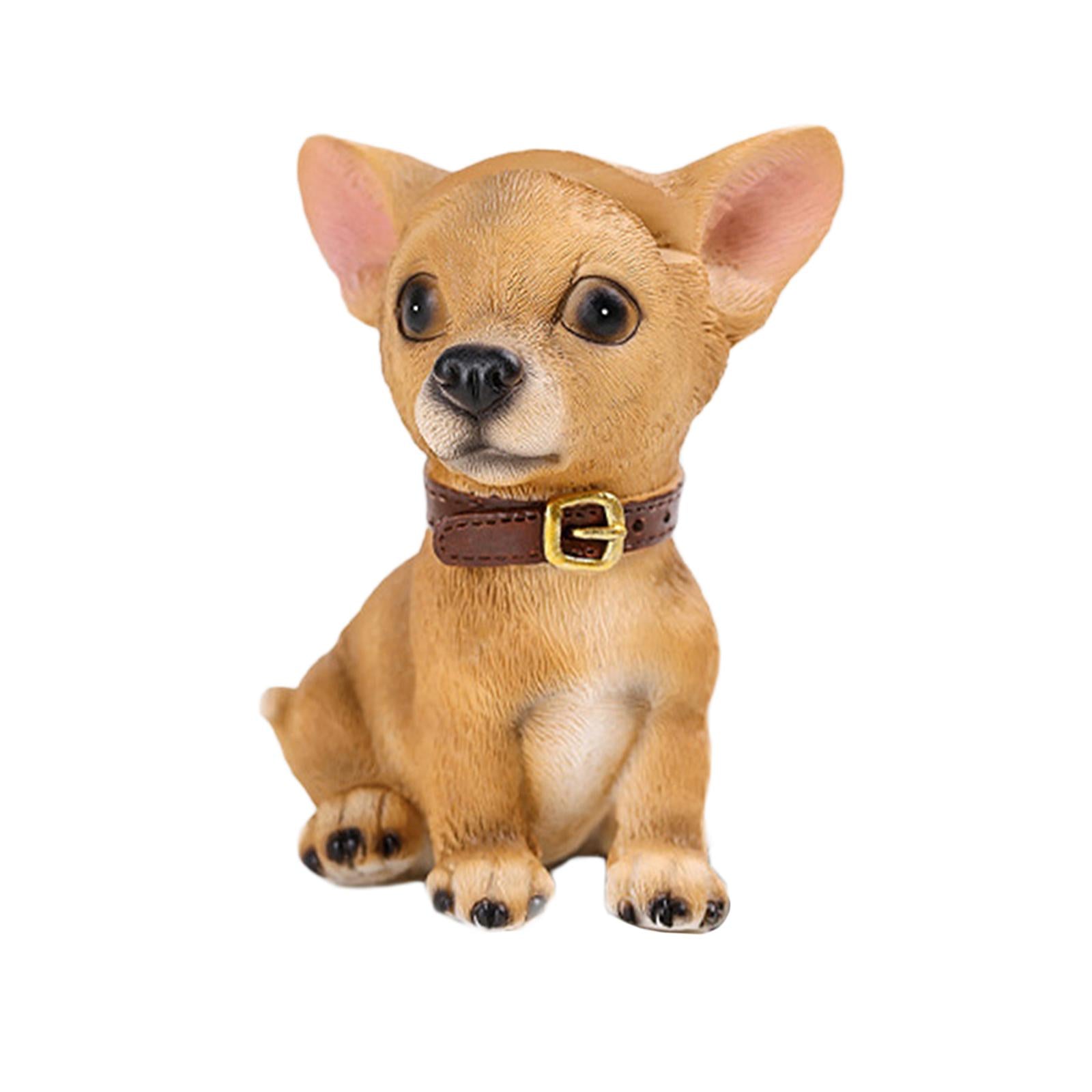 Cute Dog Eyeglasses Holder Stand Animal Figurine Resin for Home Decoration Brown