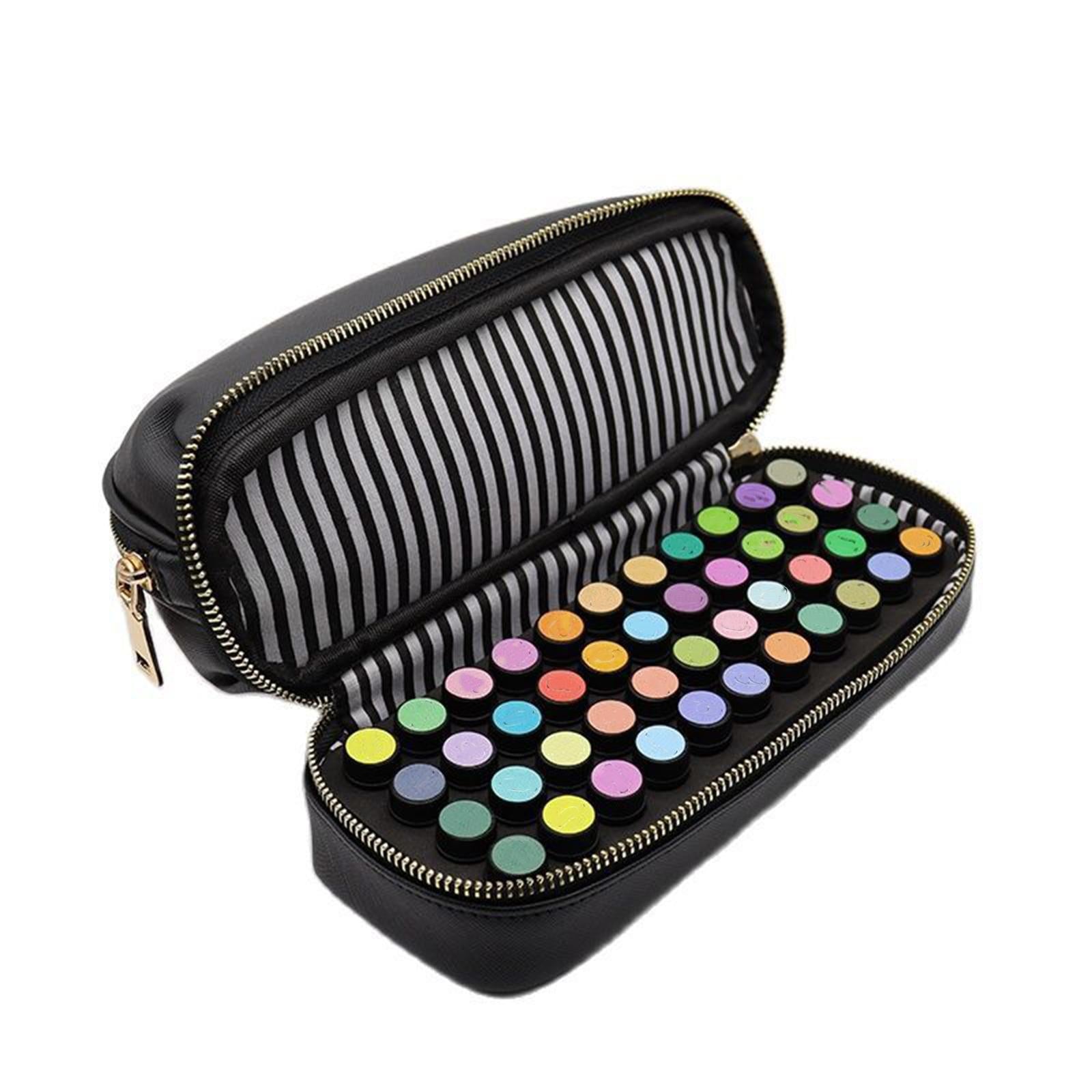 Essential Oil Storage Case Double Layer for 44 Bottles Carrying Bag Black