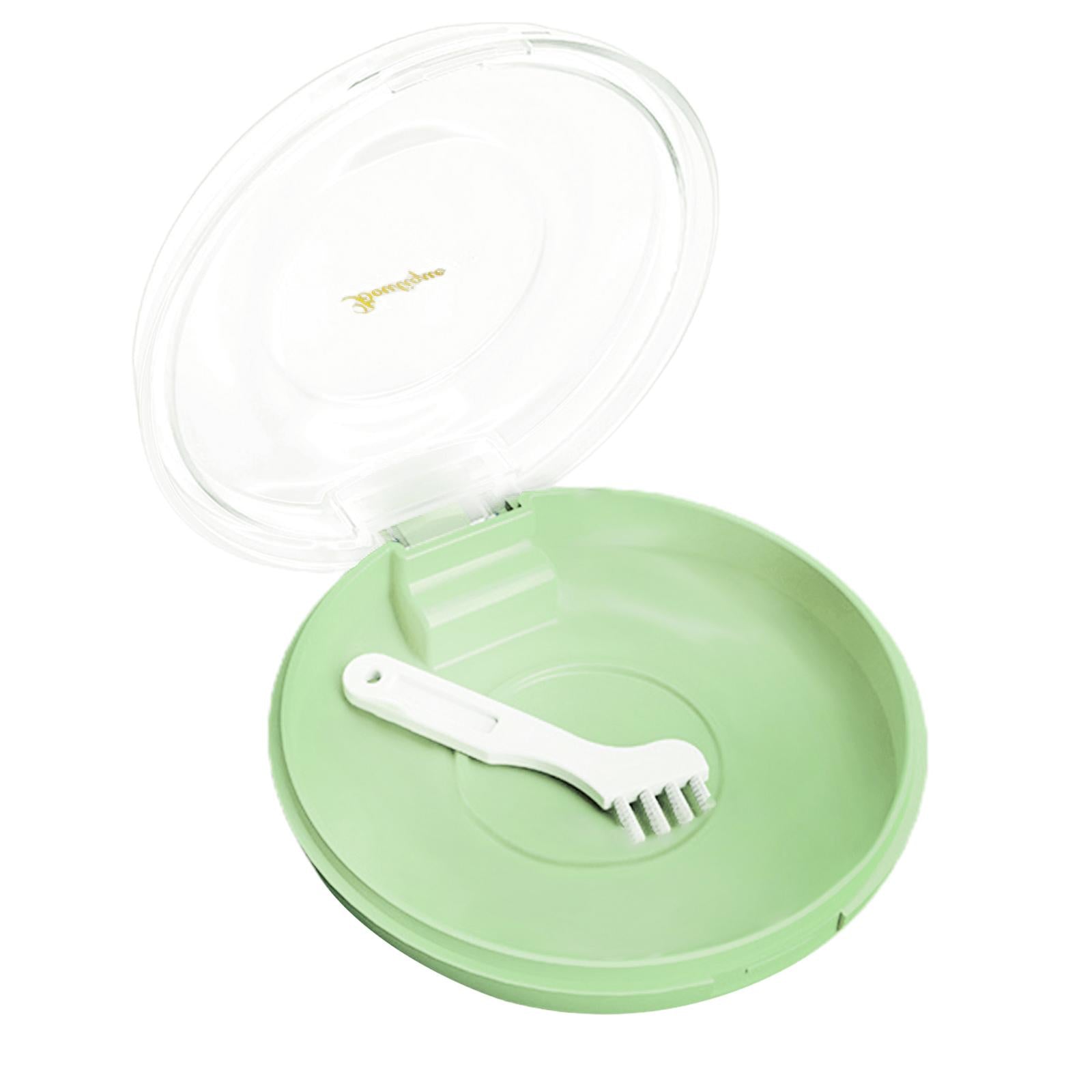 Orthodontic Retainer Aligner Case Artificial Tooth Organizer Dia 8cm Green