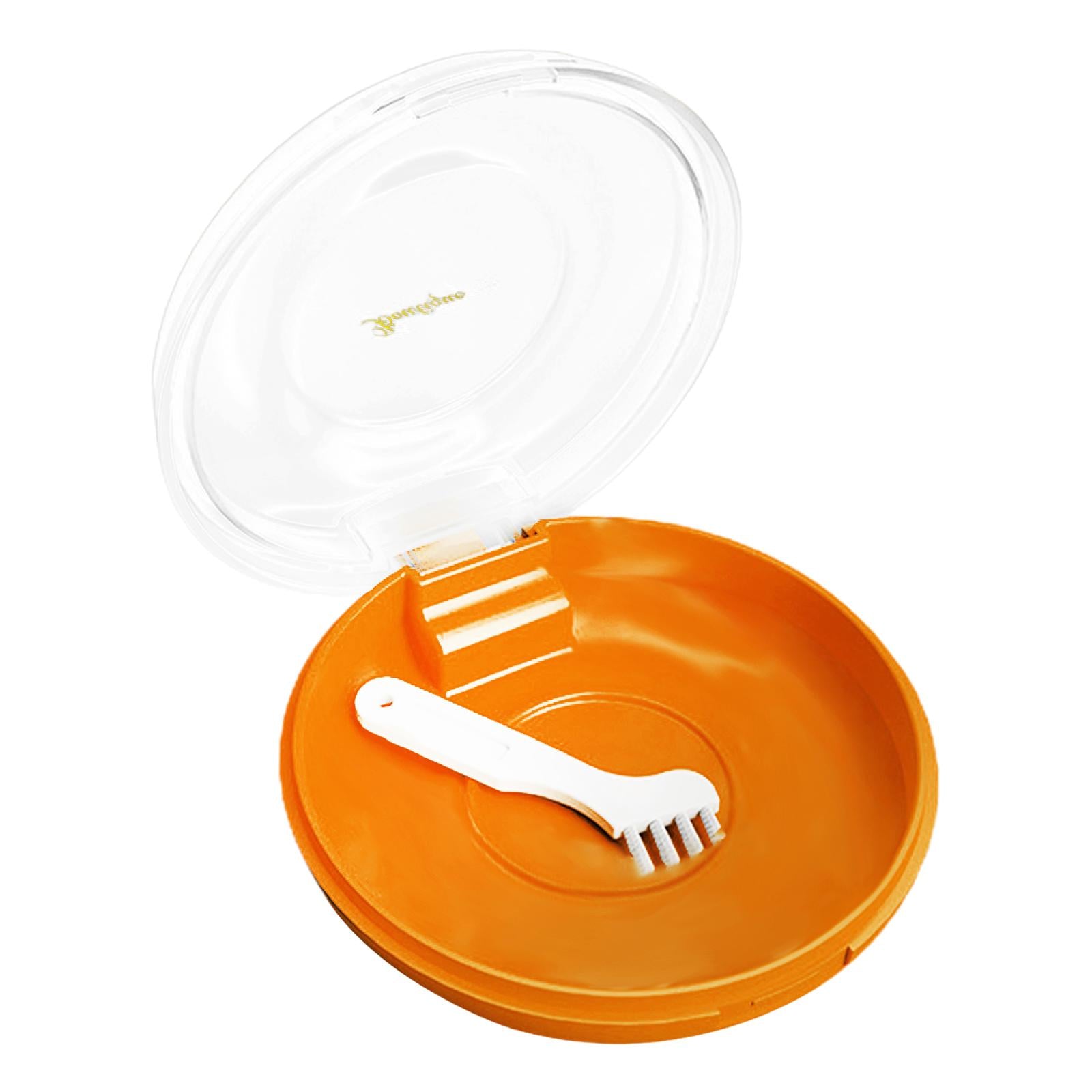 Orthodontic Retainer Aligner Case Artificial Tooth Organizer Dia 8cm Orange