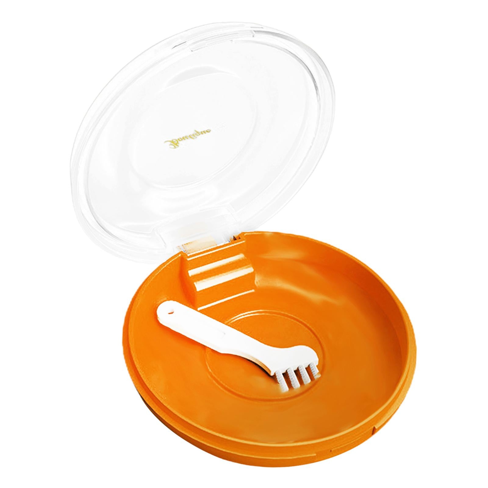 Orthodontic Retainer Aligner Case Artificial Tooth Organizer Dia 8cm Orange