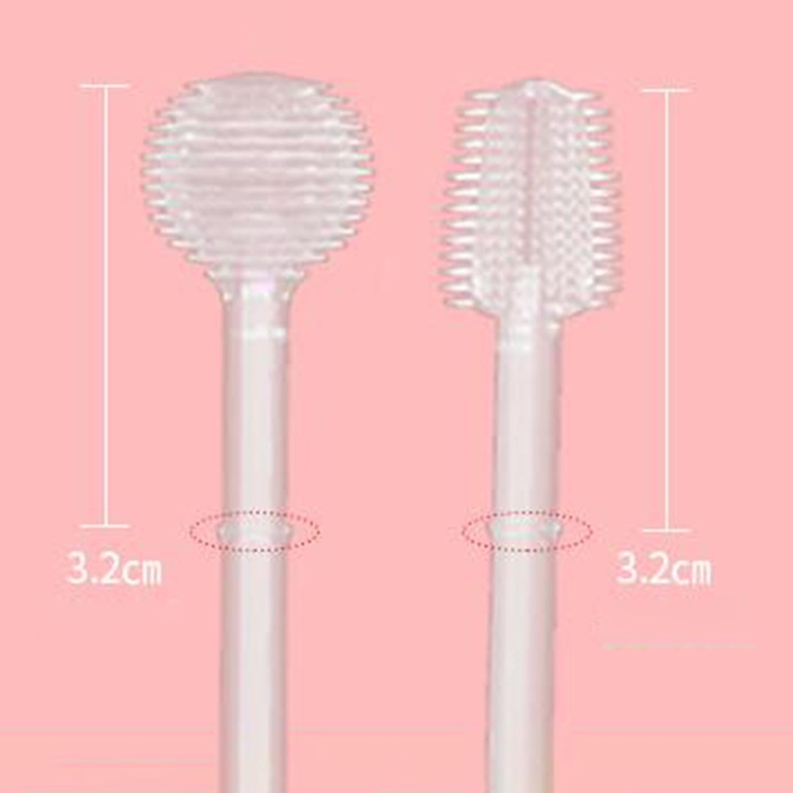 2x Portable Baby Toothbrush Set Silicone Anti-Slip Tongue Cleaner Infant