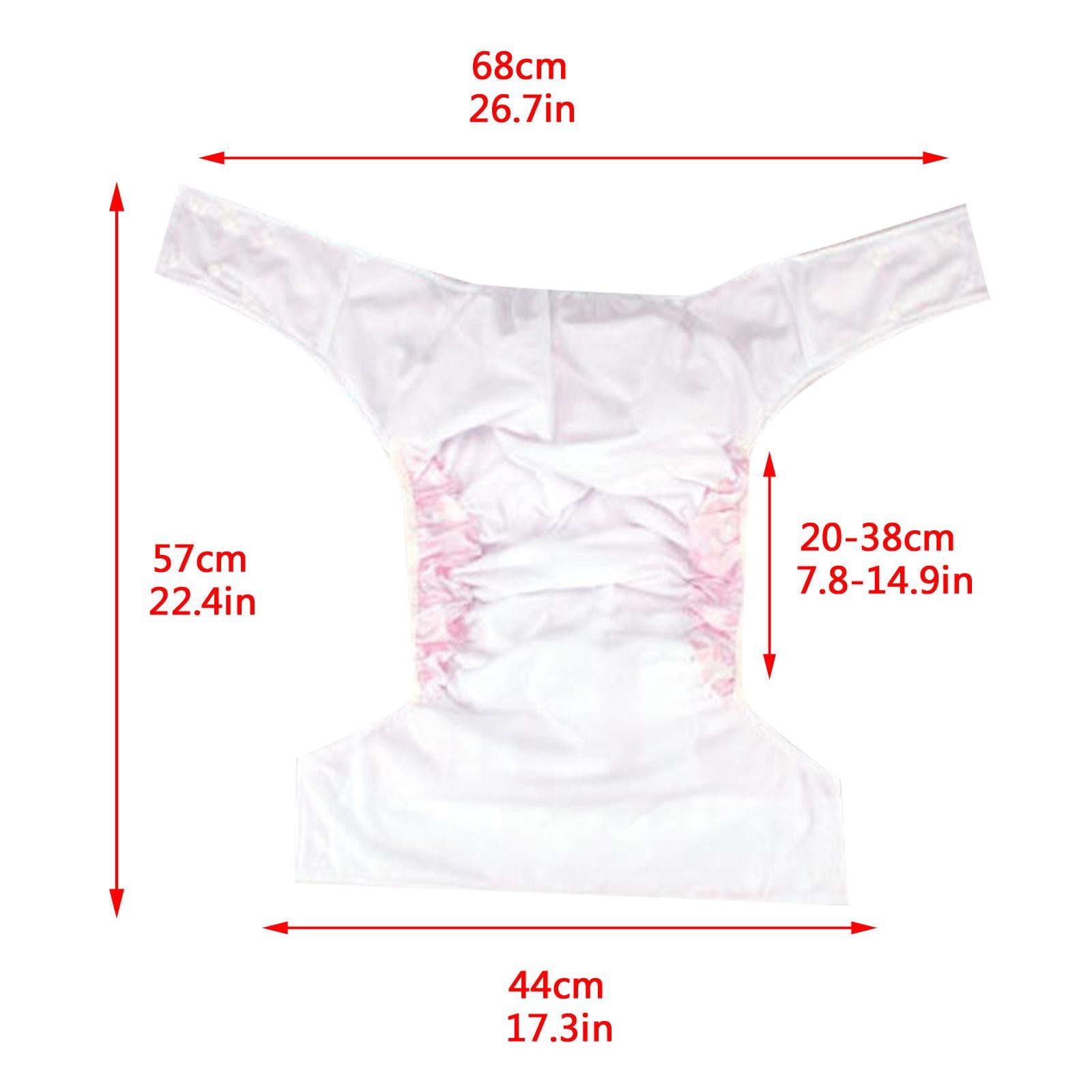 Waterproof Adult Diaper Incontinence Washable Elastic for Elderly Pink
