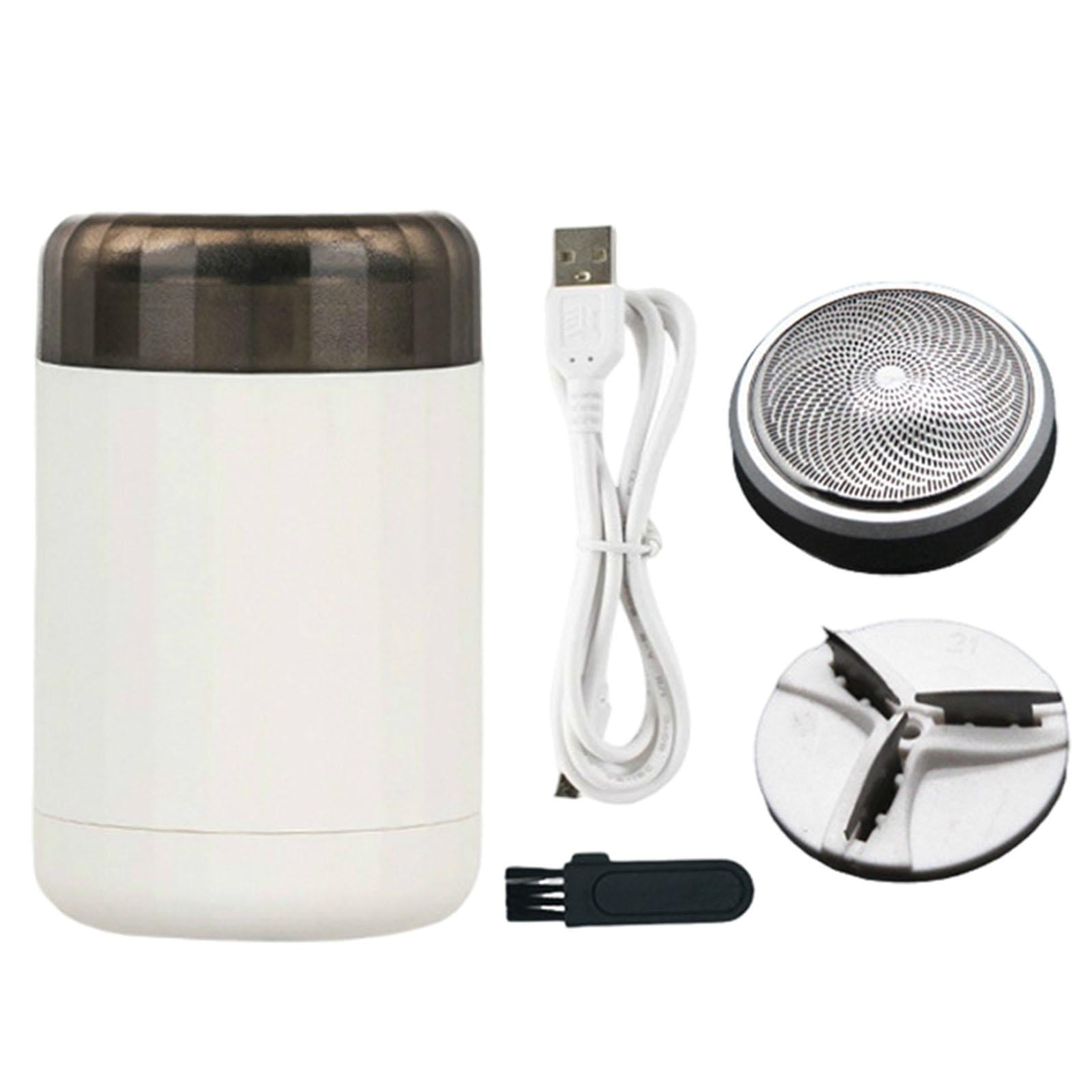 Portable Men Electric Razor Washable Trimmer Face Care White 2 Heads Mesh