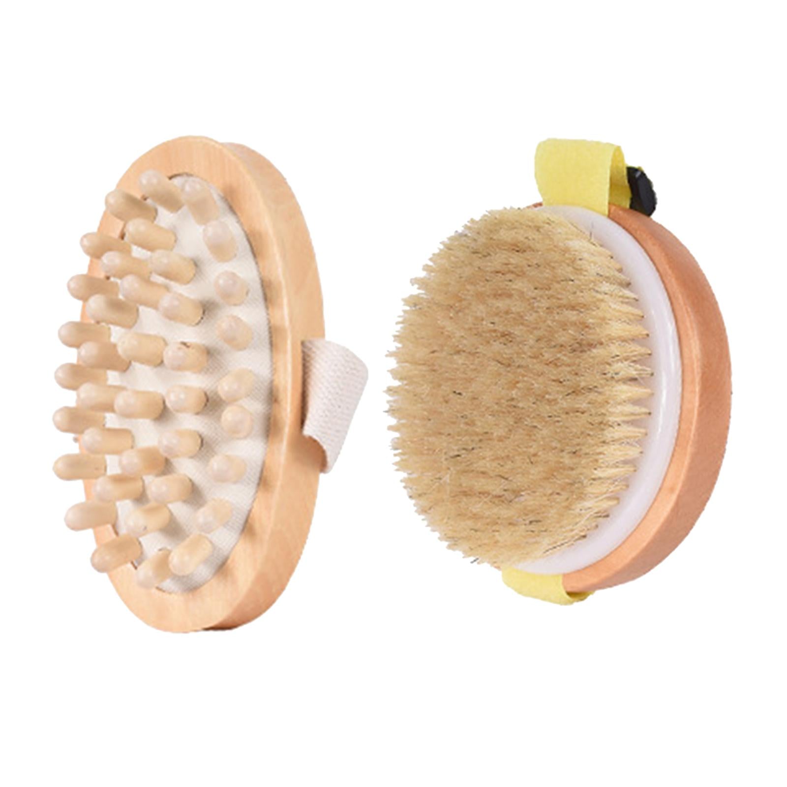 Natural Exfoliating Dry Brush Wooden Massage Body Brush Hair Brush CL226