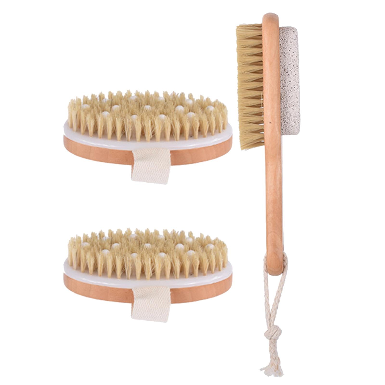 Natural Exfoliating Dry Brush Wooden Massage Body Brush Hair Brush CL246