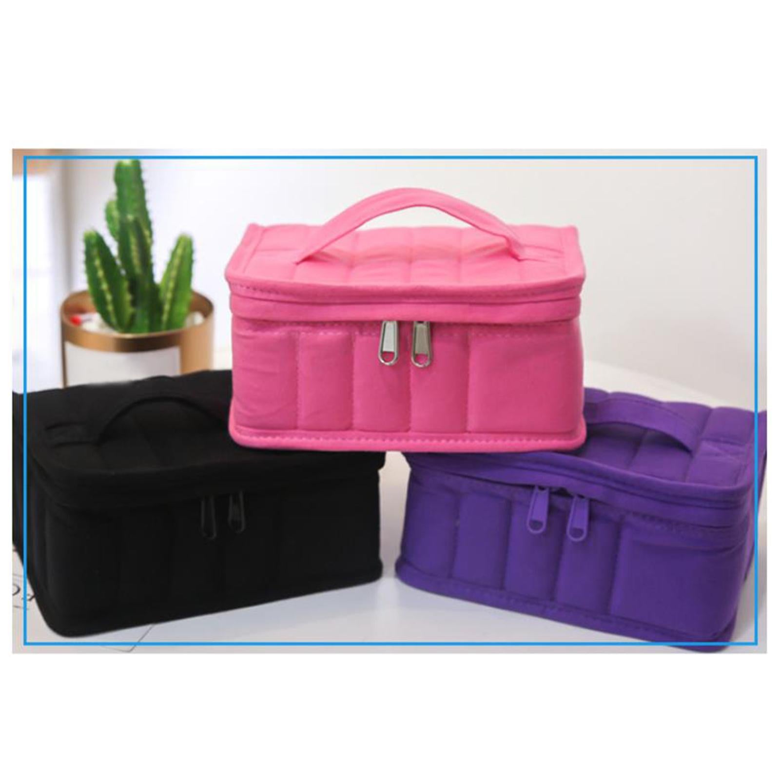 Essential Oil Storage Case Nailpolish Bag Suitcase 16 Bottles Home Black