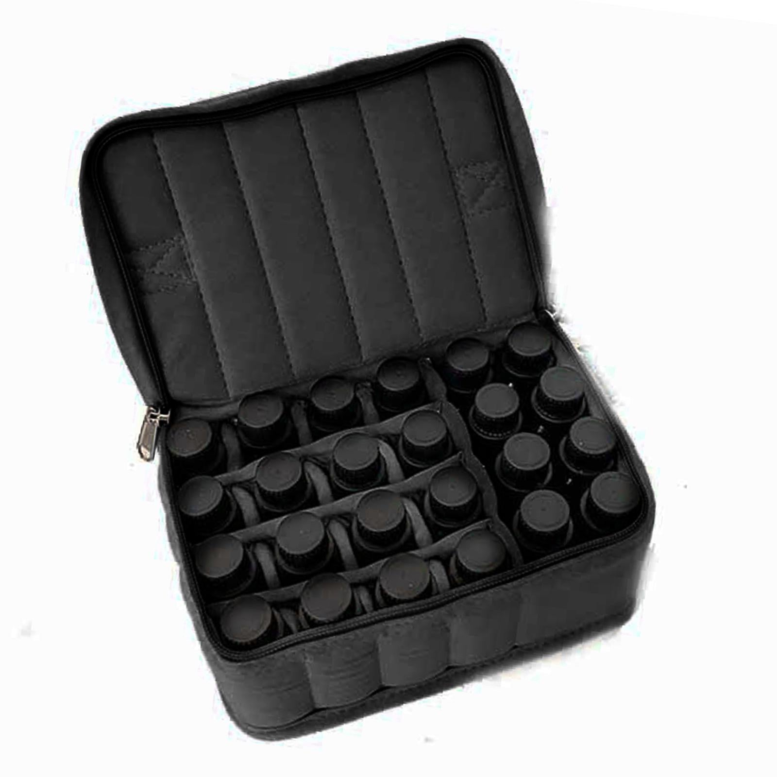 Essential Oil Storage Case Nailpolish Bag Suitcase 16 Bottles Home Black