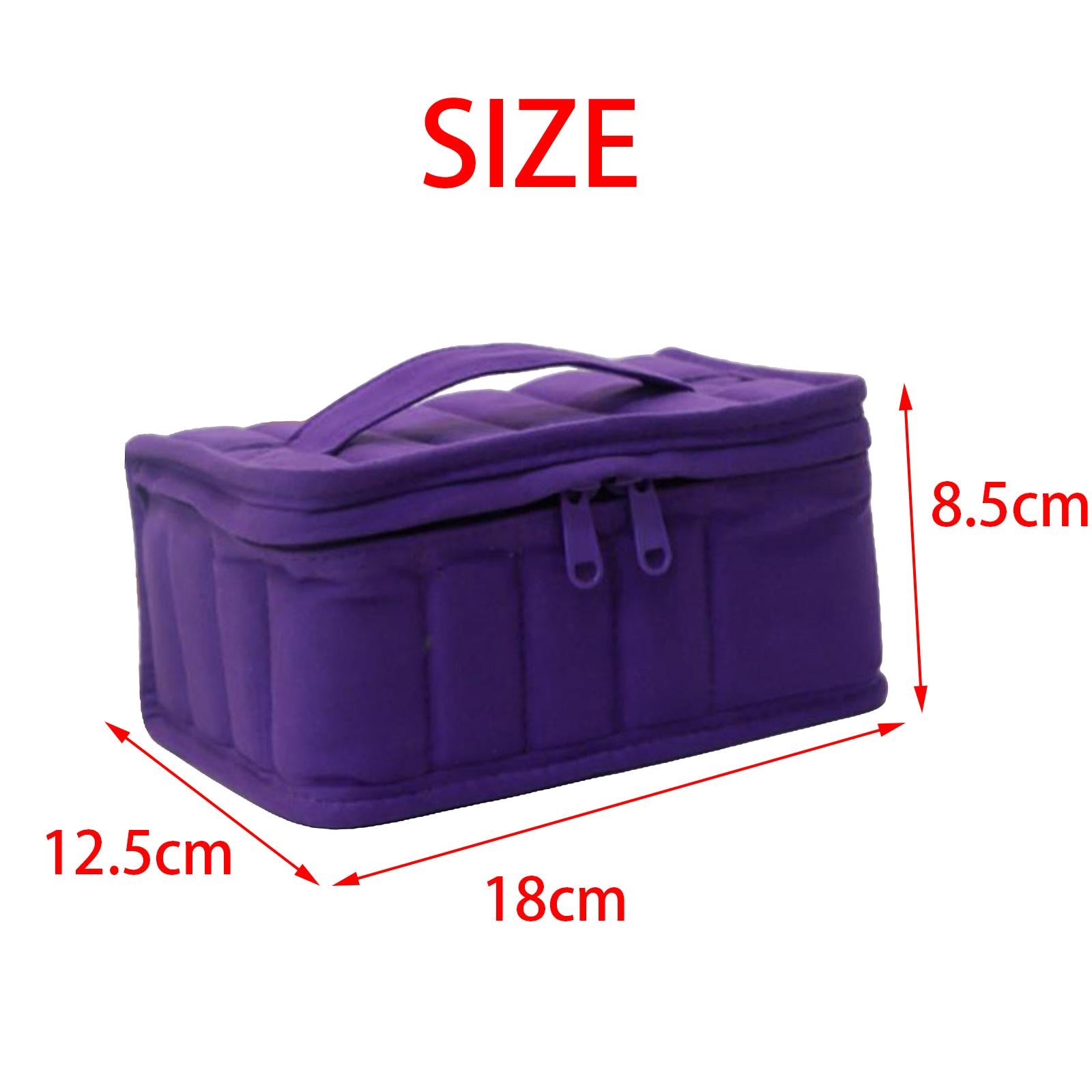 Essential Oil Storage Case Nailpolish Bag Suitcase 16 Bottles Home Purple